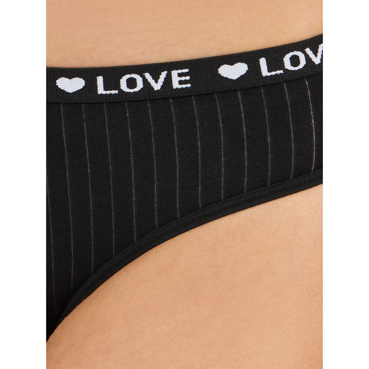 Styli Pack of 5 - Love Text Elastic Ribbed Cotton Bikini Brief-women-clothing-lingerie-panties-image-5