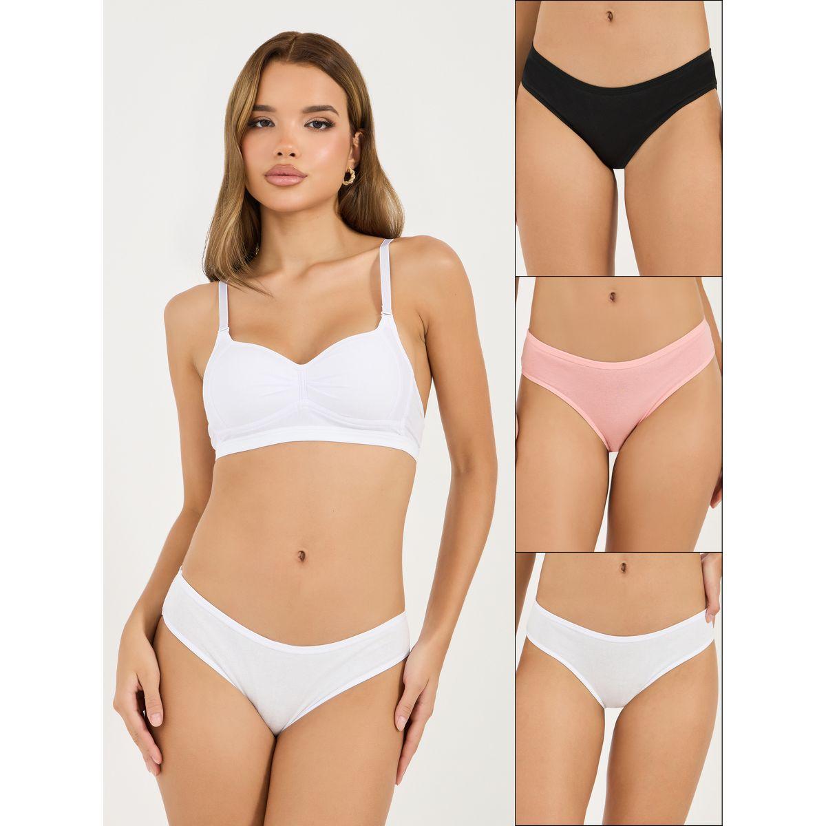 Styli Pack of 3 - Sport Text Elastic Cotton Bikini Brief-women-clothing-lingerie-panties-image-1