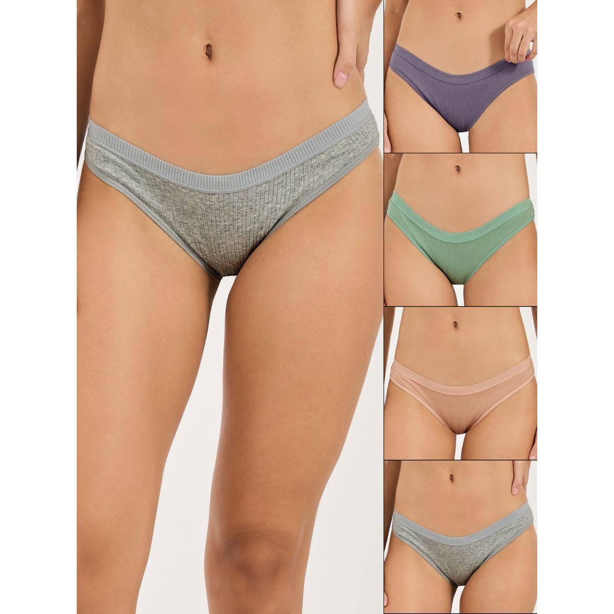 Styli Pack of 4 - Pastel Solid Cotton Bikini Brief-women-clothing-lingerie-panties-image-1
