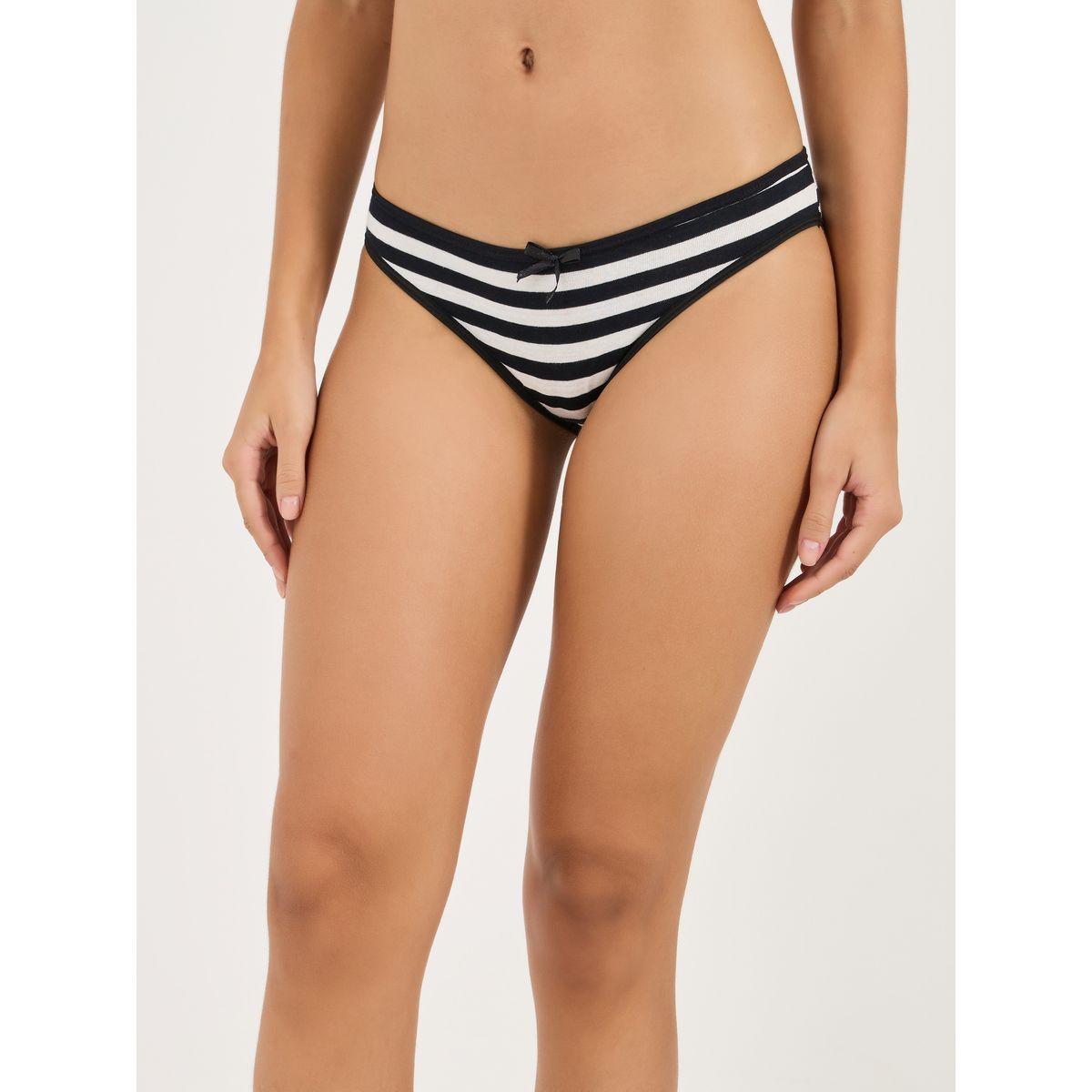 Styli Pack of 6 - Mono Striped Cotton Bikini Brief-women-clothing-lingerie-panties-image-2