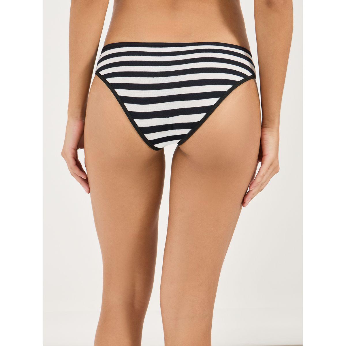 مجموعة من 6 سراويل داخلية بكيني مخططة-women-clothing-lingerie-panties-image-4