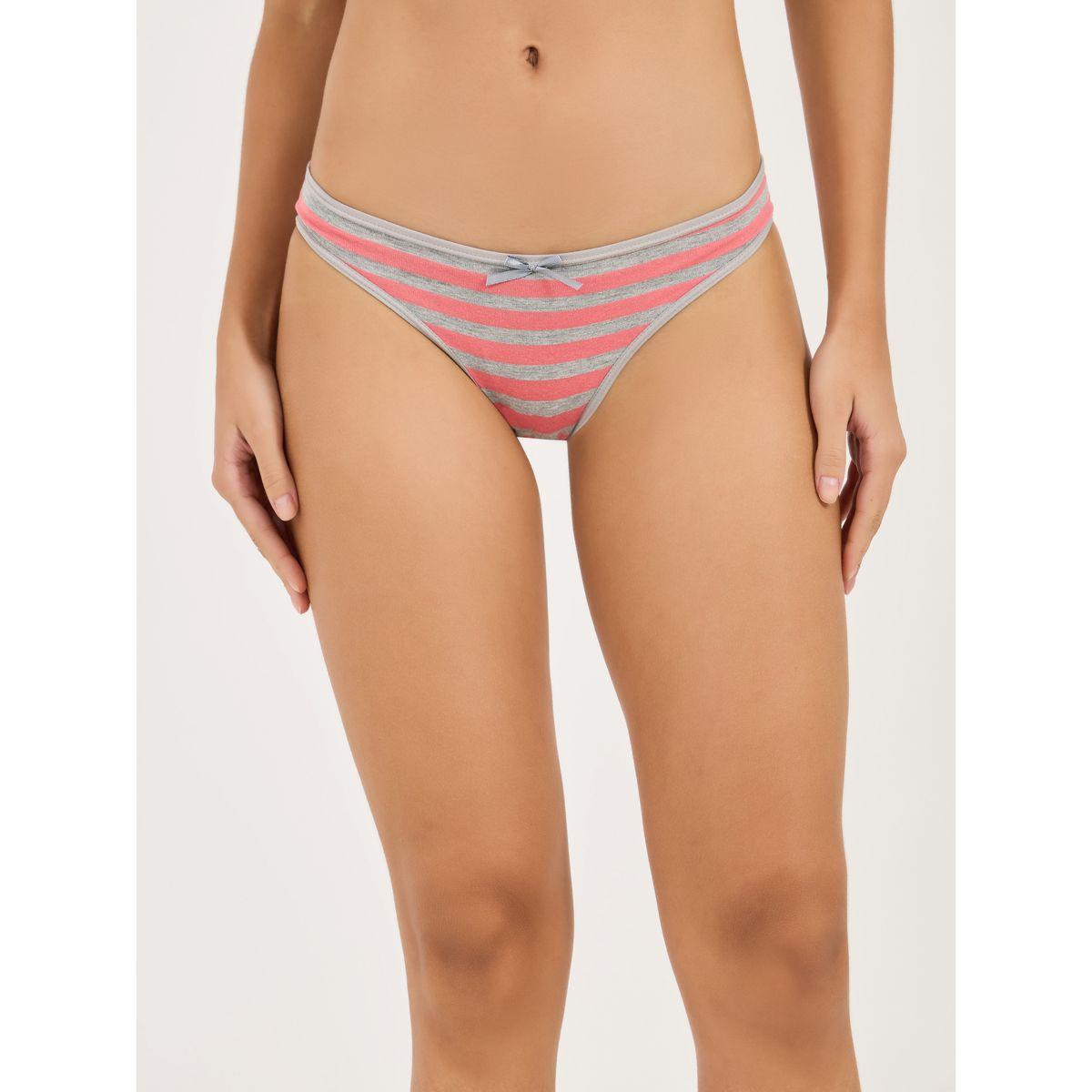 مجموعة من 6 سراويل داخلية بكيني مخططة-women-clothing-lingerie-panties-image-6