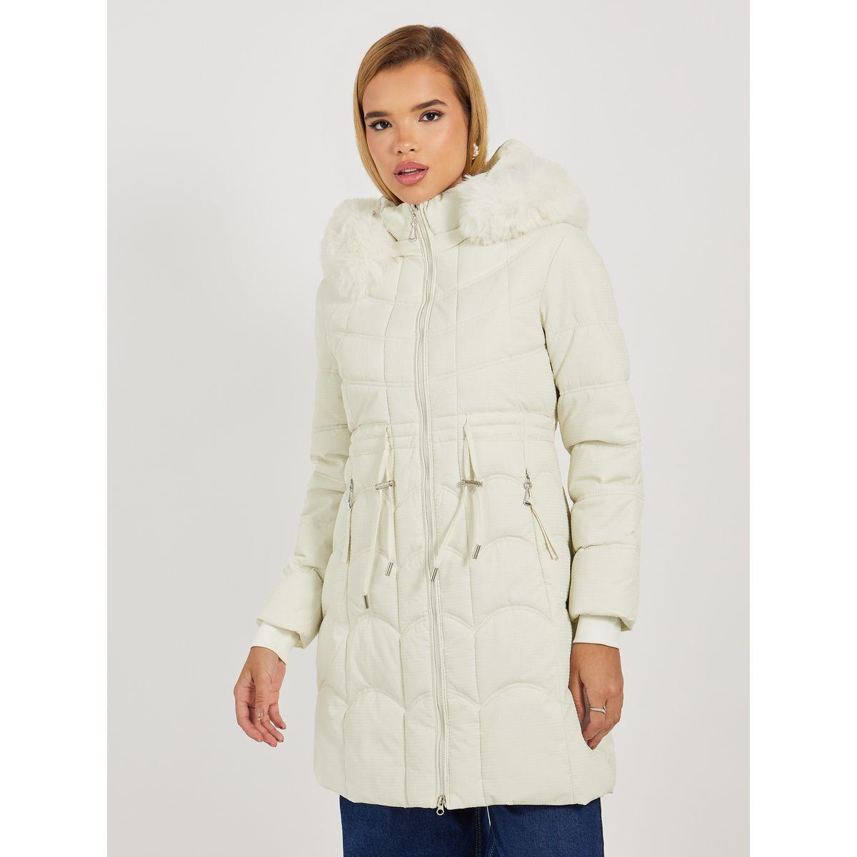 Styli Regular Fit Longline Padded Coat with Faux Fur Hoodie-women-winterwear-coatsandjackets-coats-image-3