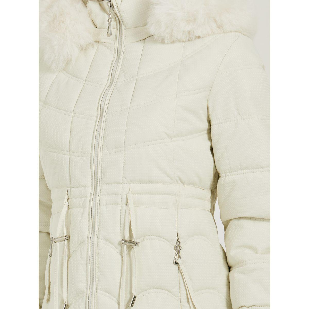 Styli Regular Fit Longline Padded Coat with Faux Fur Hoodie-women-winterwear-coatsandjackets-coats-image-4