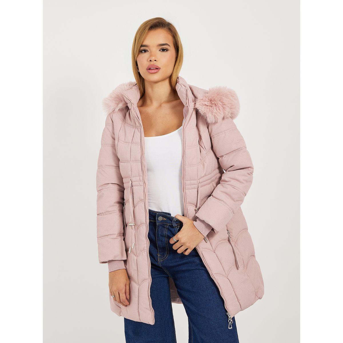 هودي مبطن بقصة عادية وياقة هودي-women-winterwear-coatsandjackets-coats-image-1