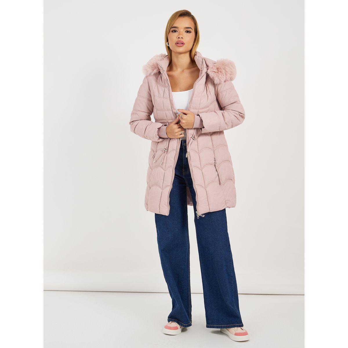 هودي مبطن بقصة عادية وياقة هودي-women-winterwear-coatsandjackets-coats-image-2
