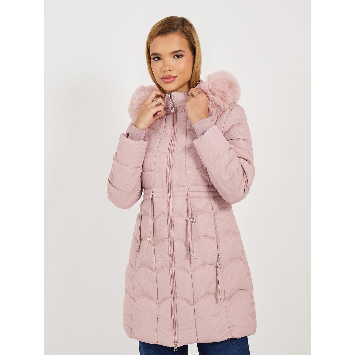 هودي مبطن بقصة عادية وياقة هودي-women-winterwear-coatsandjackets-coats-image-3