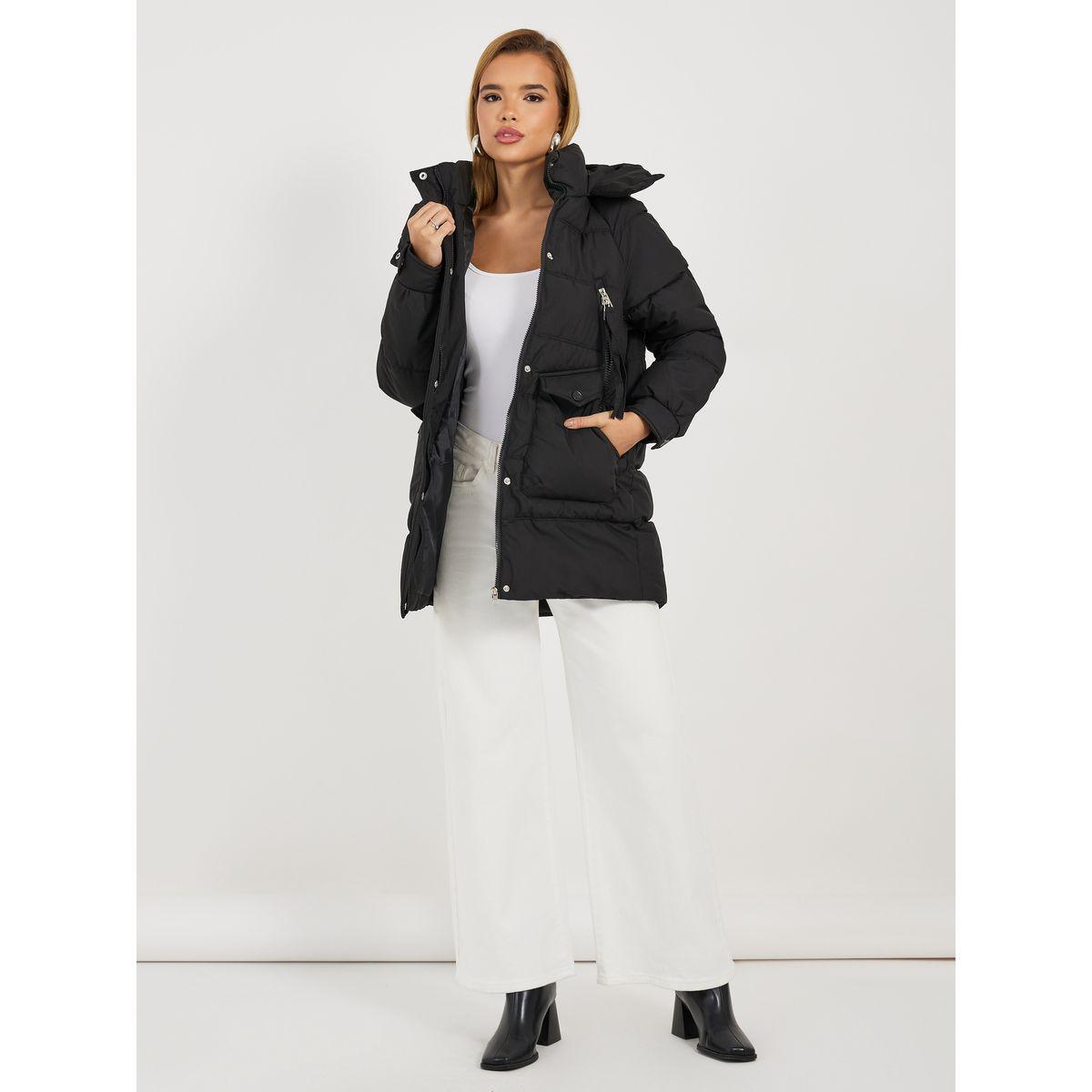 Styli Regular Fit Longline Padded Coat with Hood-women-clothing-coatsandjackets-coats-image-2