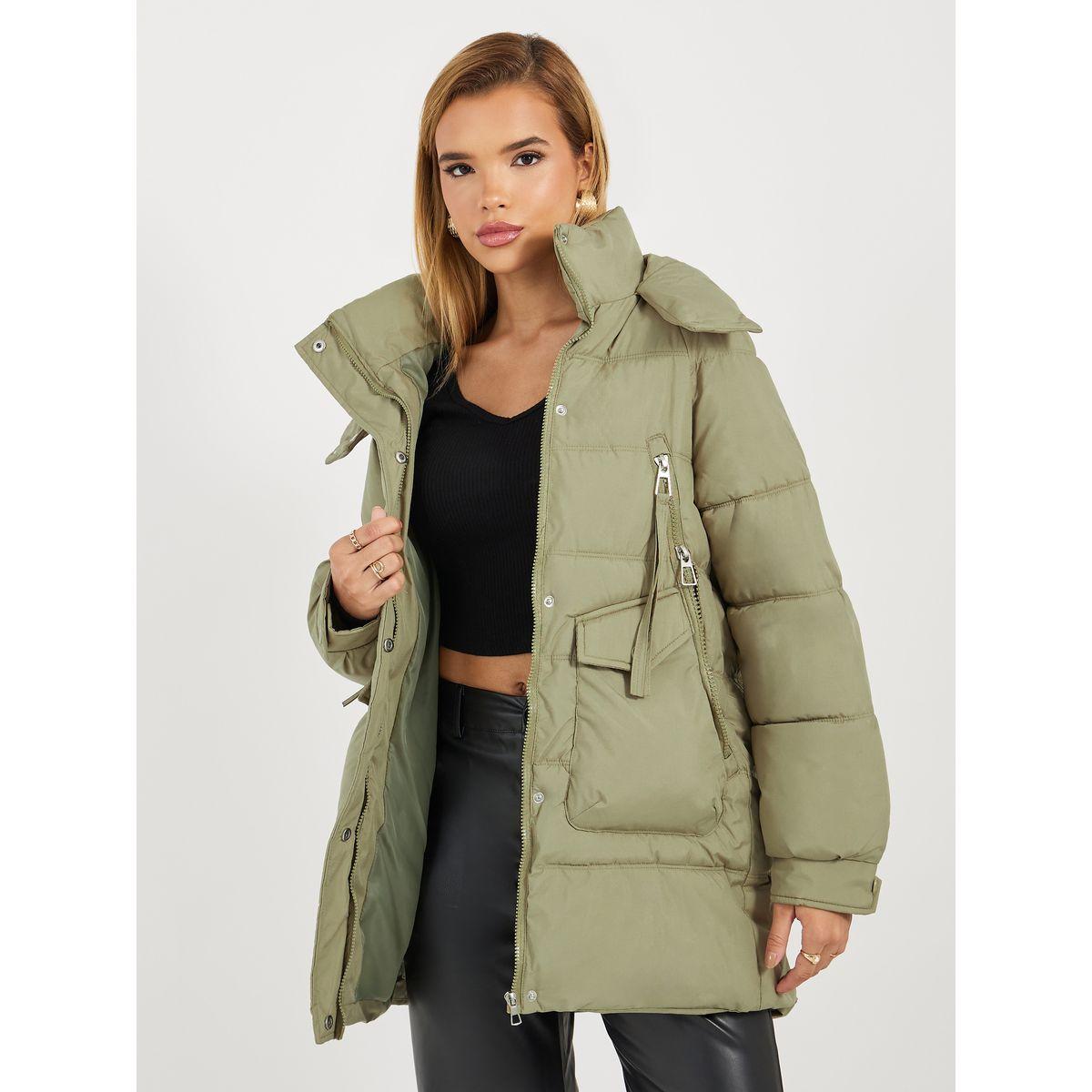Styli Regular Fit Longline Padded Coat with Hood-women-clothing-coatsandjackets-coats-image-1