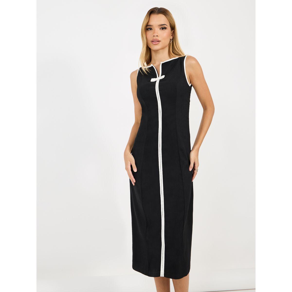 Styli Solid Sleeveless A-Line Midi Dress-women-clothing-dresses-image-5