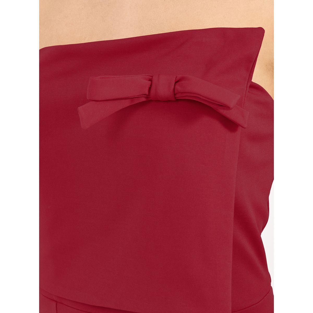 Styli Bardot Neck A-Line Midi Dress with Bow Detail-women-clothing-dresses-image-3