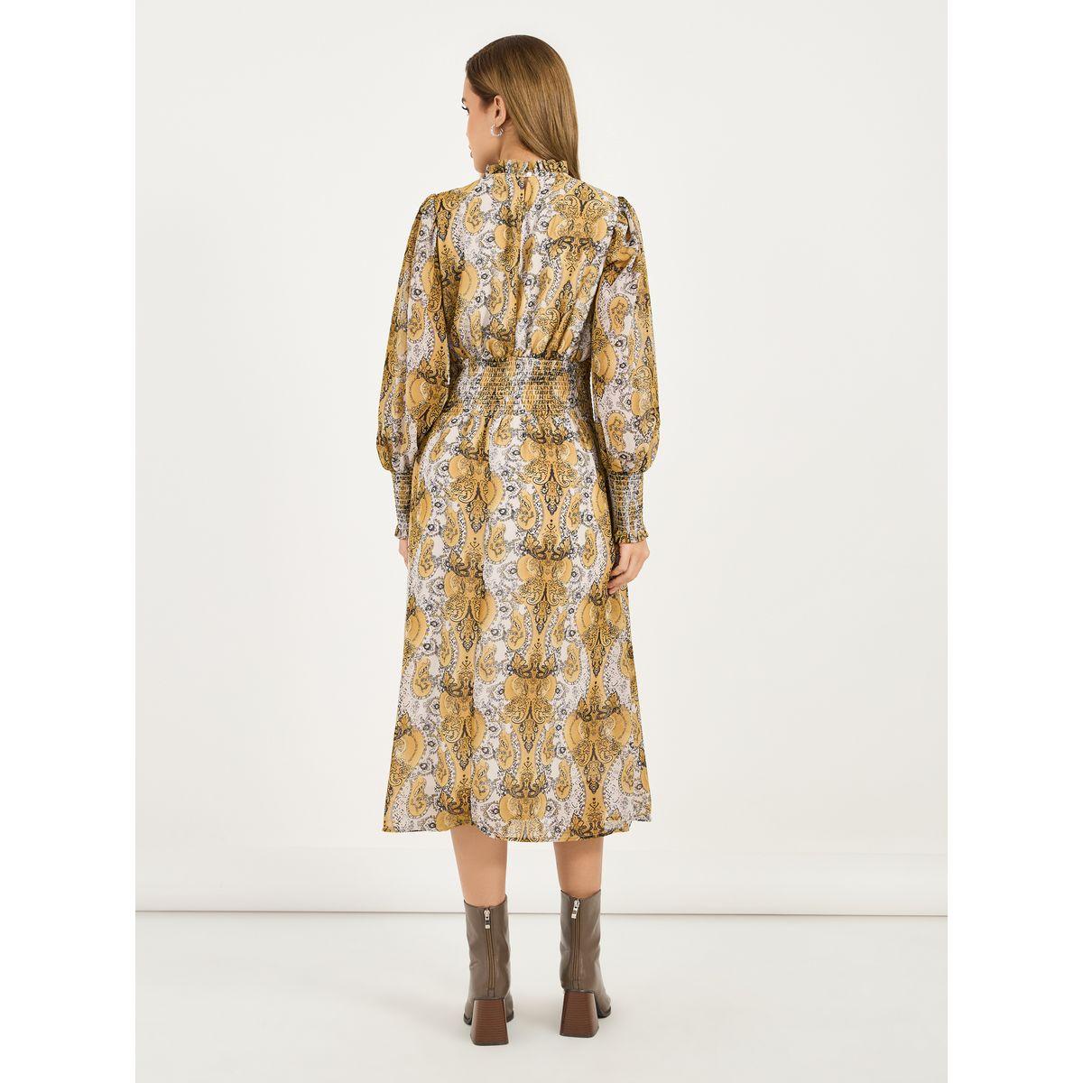 Styli All Over Print Balloon Sleeves A-Line Midi Dress-women-clothing-dresses-image-6
