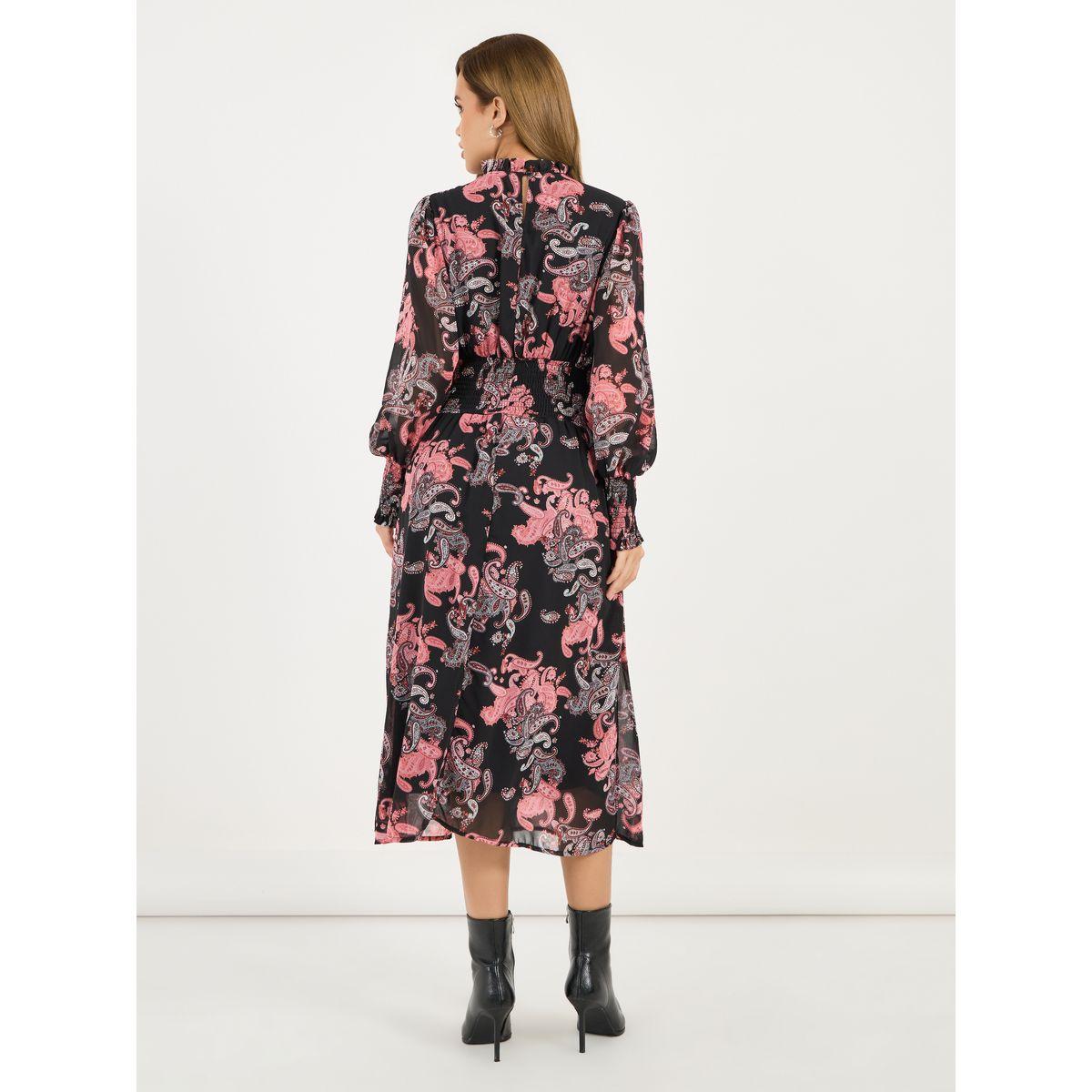 Styli All Over Print Balloon Sleeves A-Line Midi Dress-women-clothing-dresses-image-6