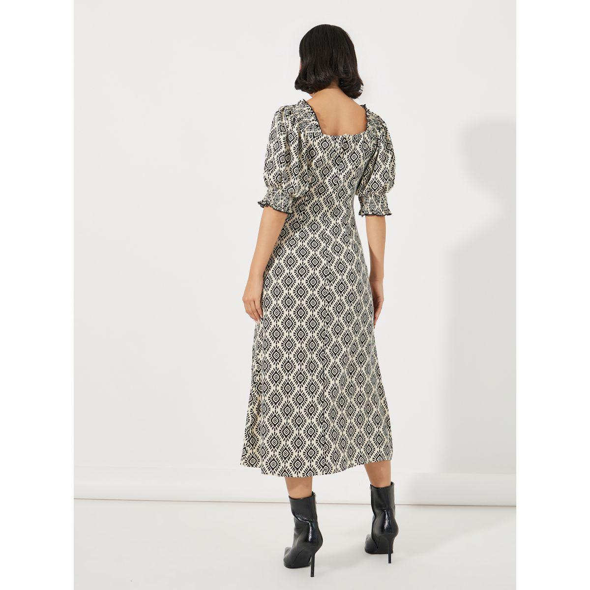 Styli All Over Print Ruched Detail Midi Dress-women-clothing-dresses-image-6