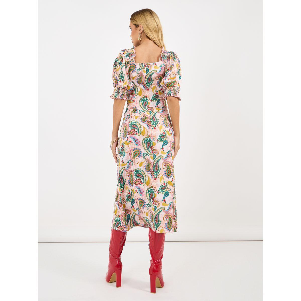 Styli All Over Print Ruched Detail Midi Dress-women-clothing-dresses-image-6