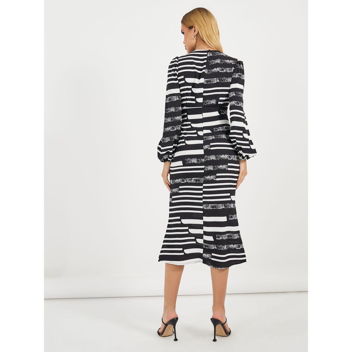 فستان ميدي مخطط بأكمام بالون-women-clothing-dresses-image-6