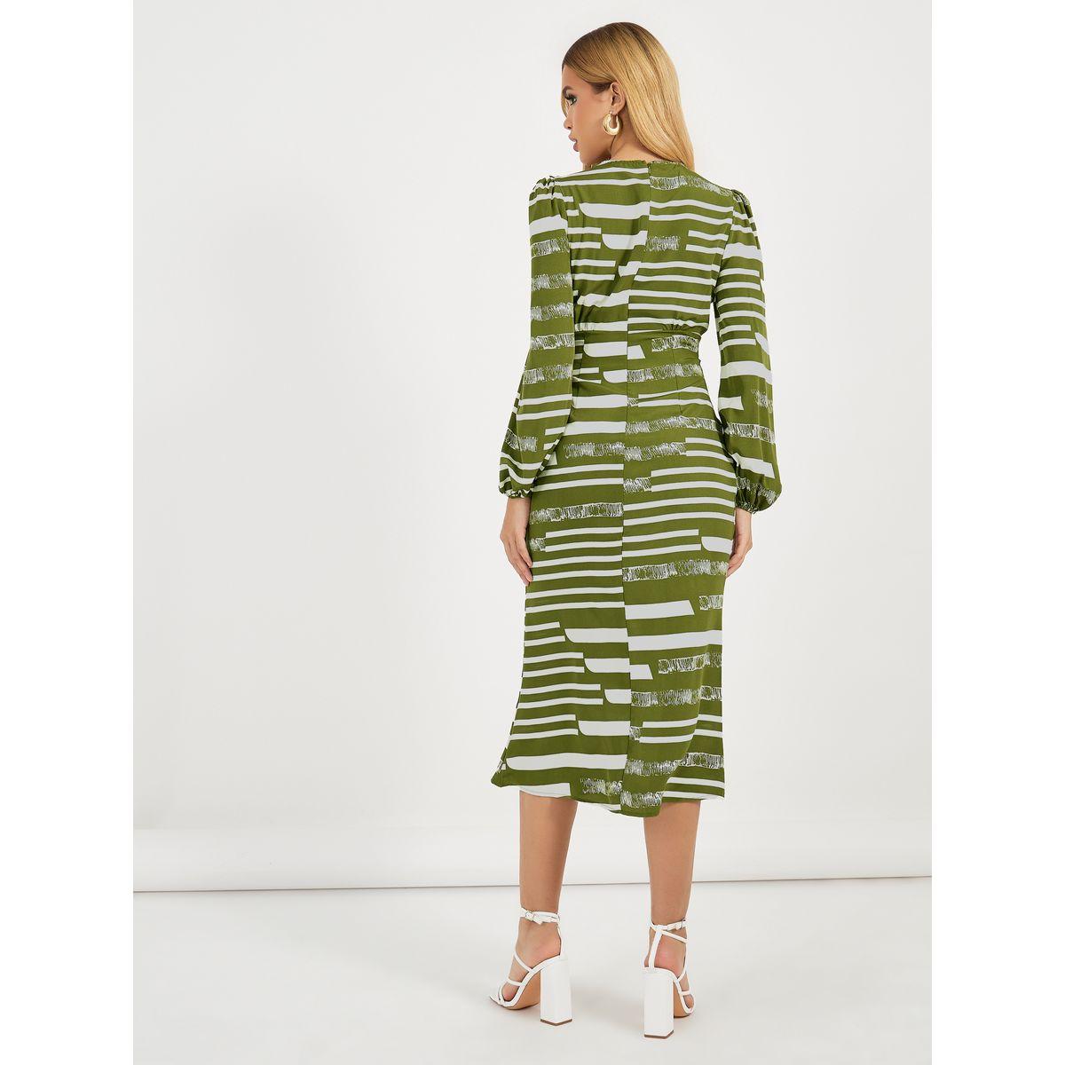 Styli Striped V Neck Sheath Midi Dress-women-clothing-dresses-image-6