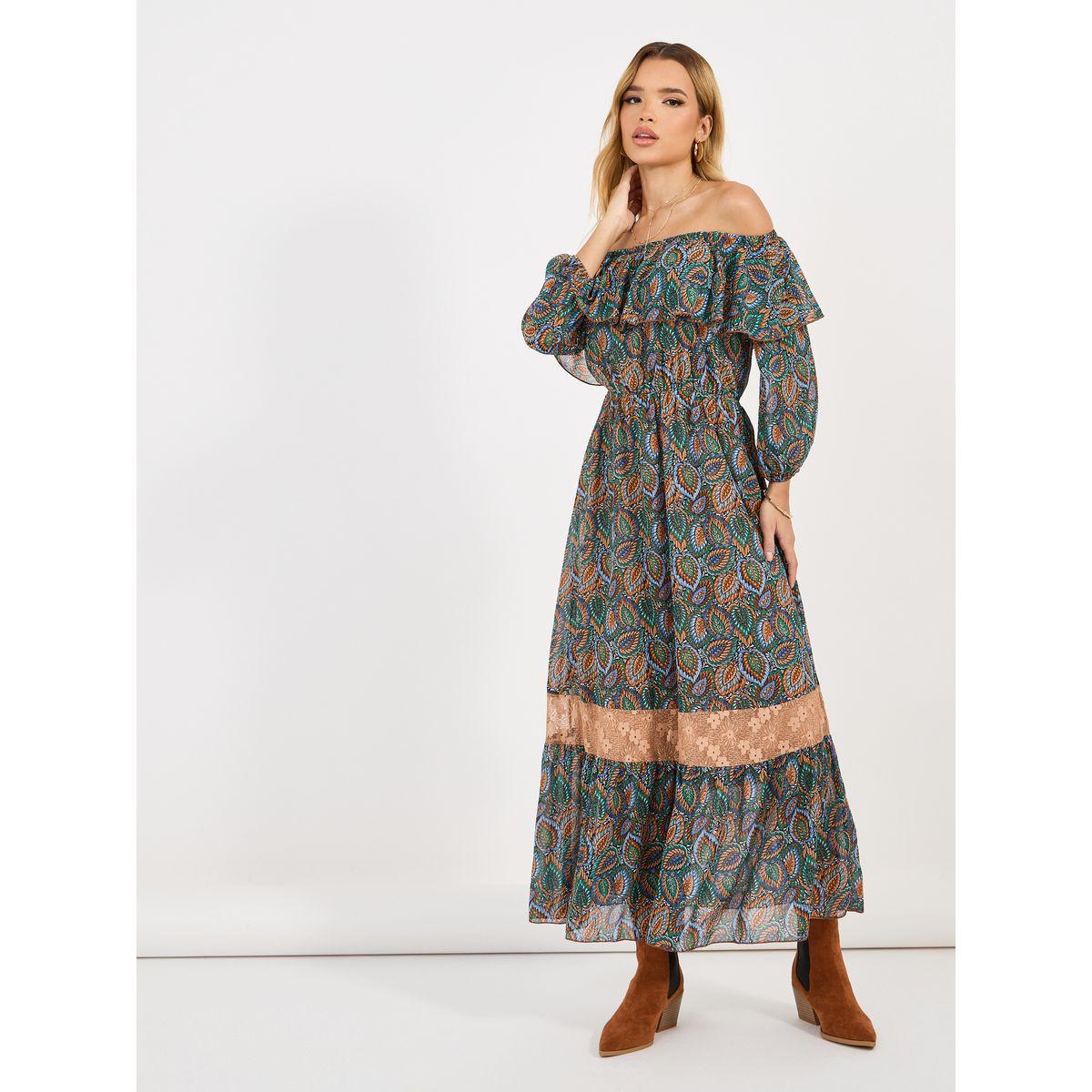 Styli All Over Print Off Shoulder A-Line Maxi Dress-women-clothing-dresses-image-4