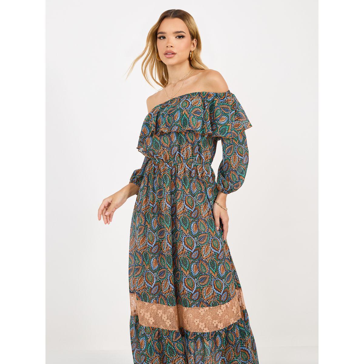 فستان طويل مطبع بالكامل مع أكتاف مكشوفة-women-clothing-dresses-image-5