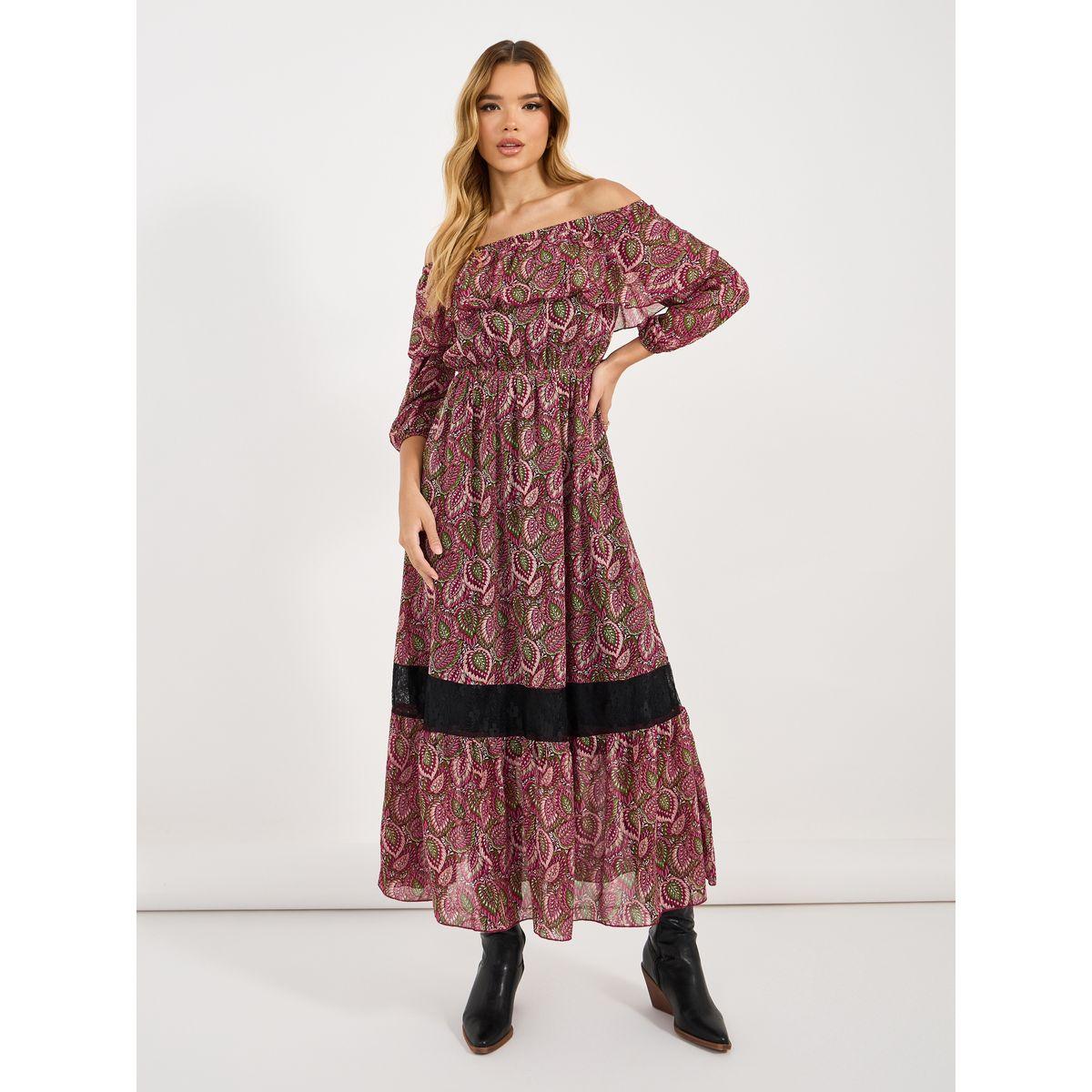 فستان طويل مطبع بالكامل مع أكتاف مكشوفة-women-clothing-dresses-image-4