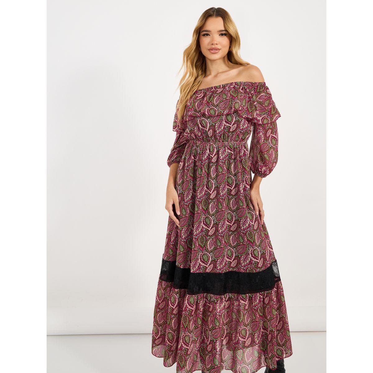 فستان طويل مطبع بالكامل مع أكتاف مكشوفة-women-clothing-dresses-image-5