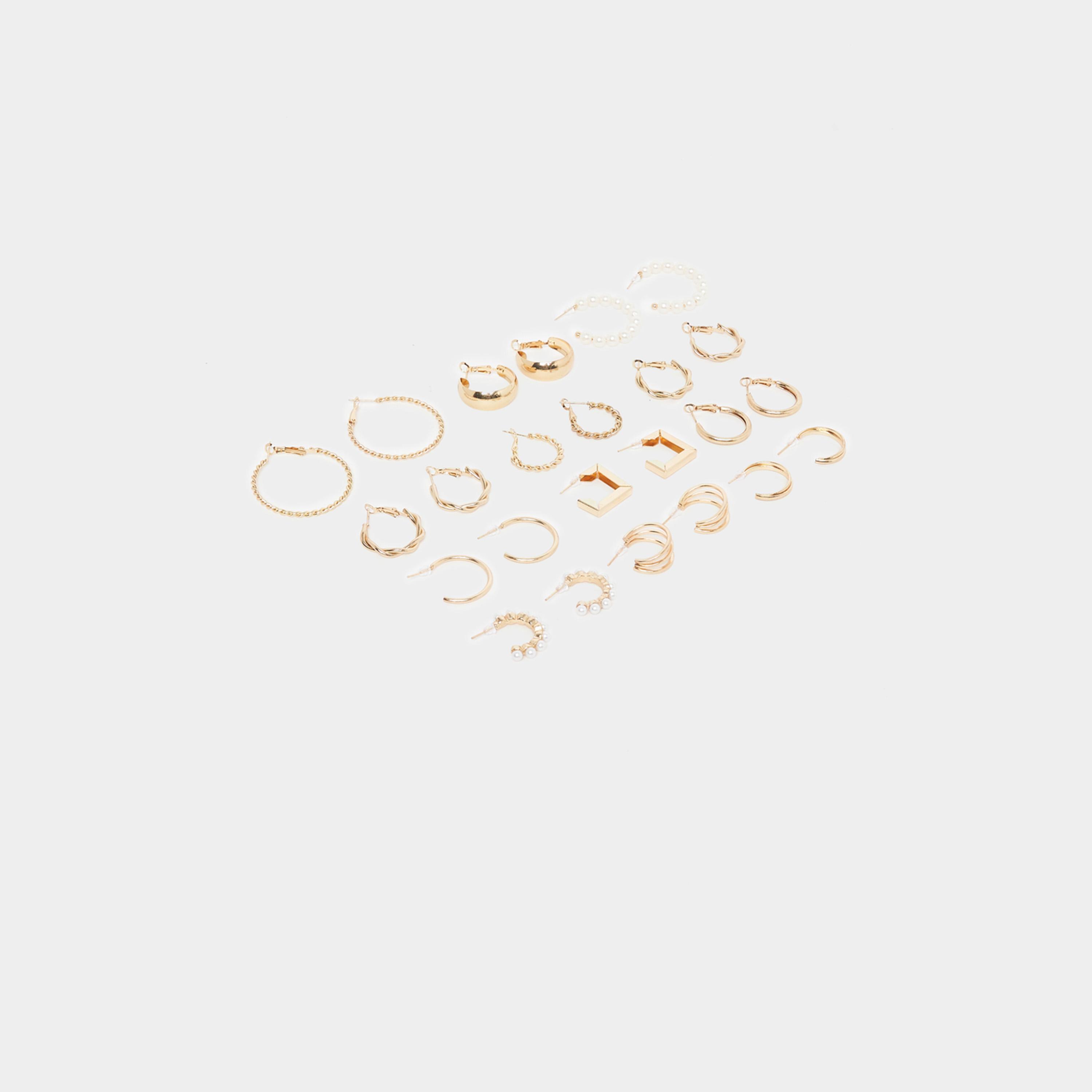 ستايلي - مجموعة من 12 قطعة - أقراط منقوشة-women-watchesandjewellery-jewellery-earrings-image-1