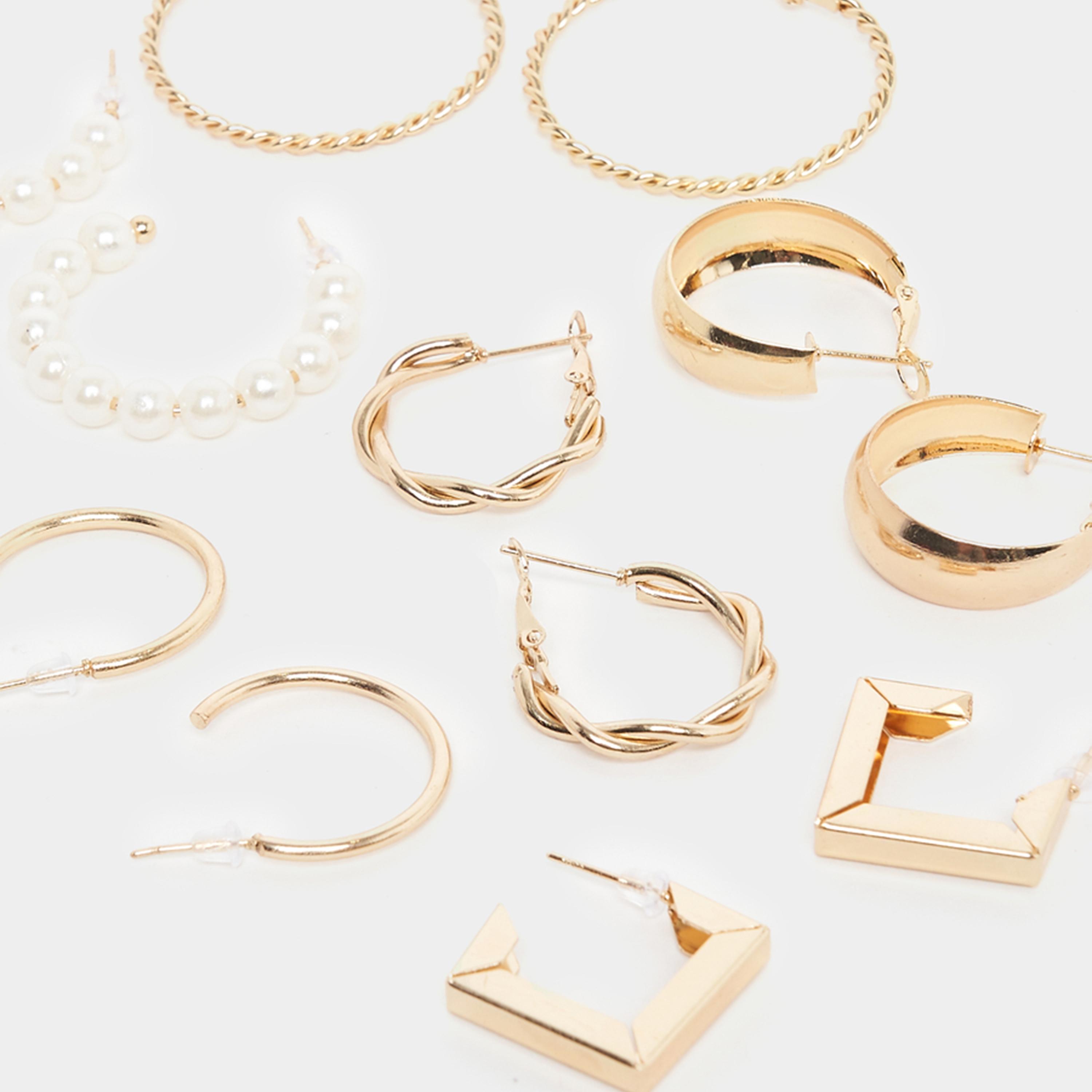 Styli Set of 12 - Textured Earrings-women-watchesandjewellery-jewellery-earrings-image-3
