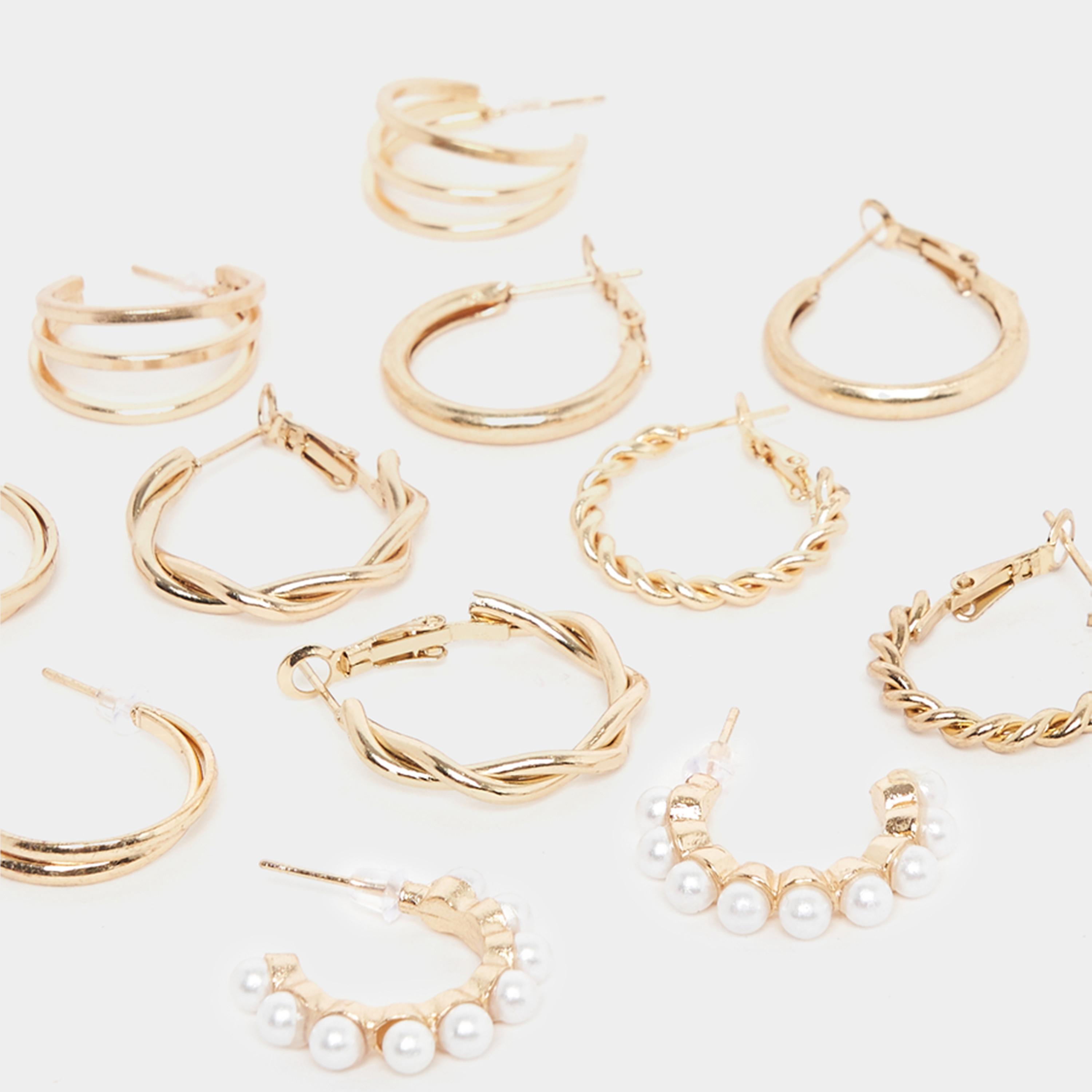 Styli Set of 12 - Textured Earrings-women-watchesandjewellery-jewellery-earrings-image-4