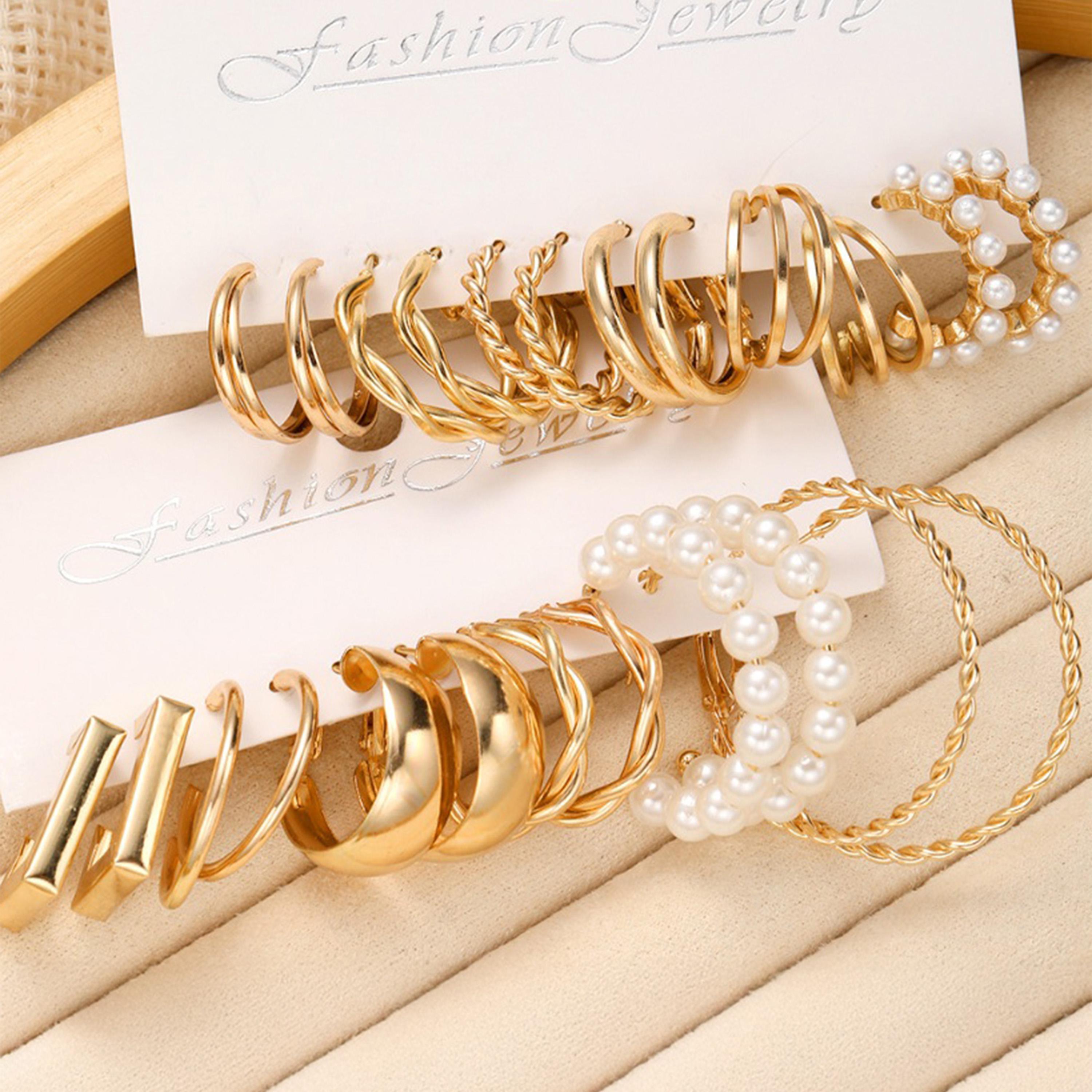 Styli Set of 12 - Textured Earrings-women-watchesandjewellery-jewellery-earrings-image-6