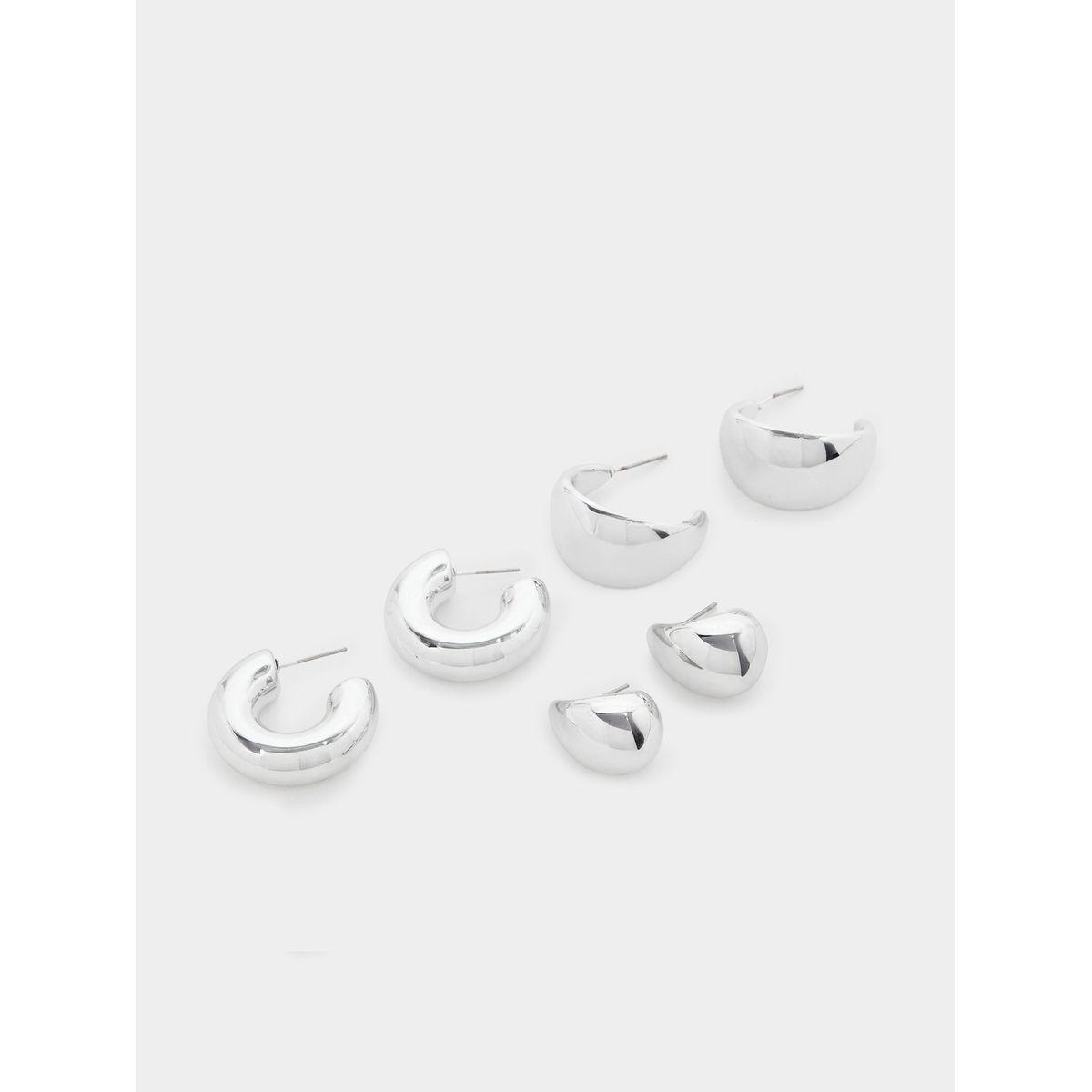 Styli Set of 6 - Plain Hoop Earrings-women-watchesandjewellery-jewellery-earrings-image-3