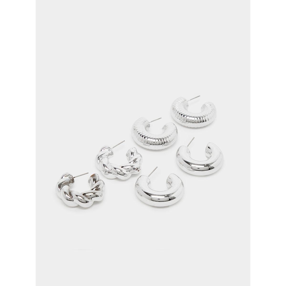 Styli Set of 6 - Plain Hoop Earrings-women-watchesandjewellery-jewellery-earrings-image-5