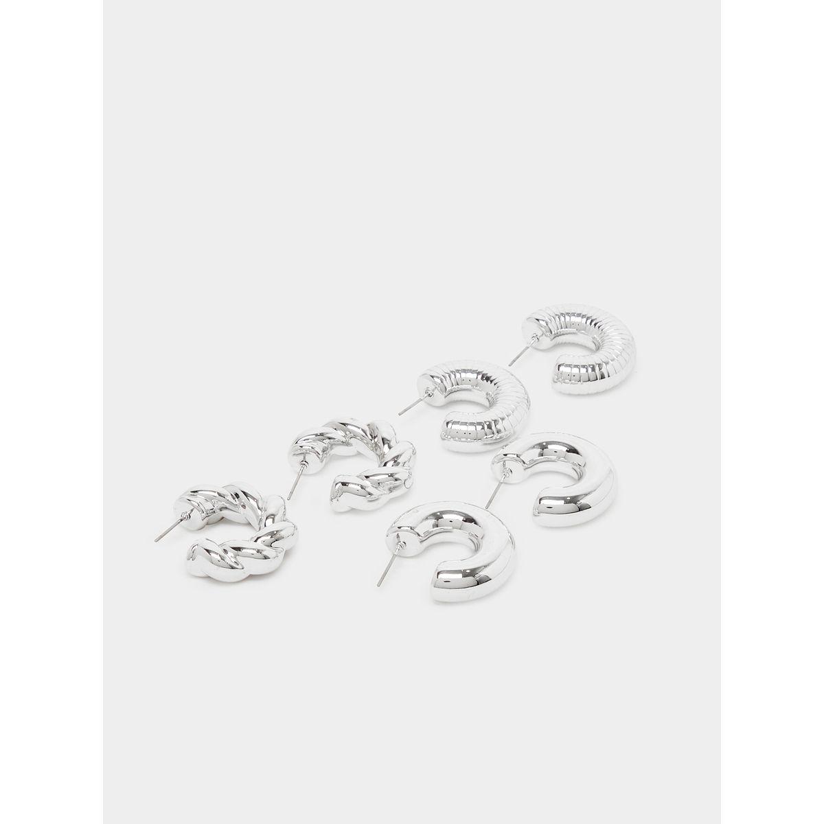 Styli Set of 6 - Plain Hoop Earrings-women-watchesandjewellery-jewellery-earrings-image-6