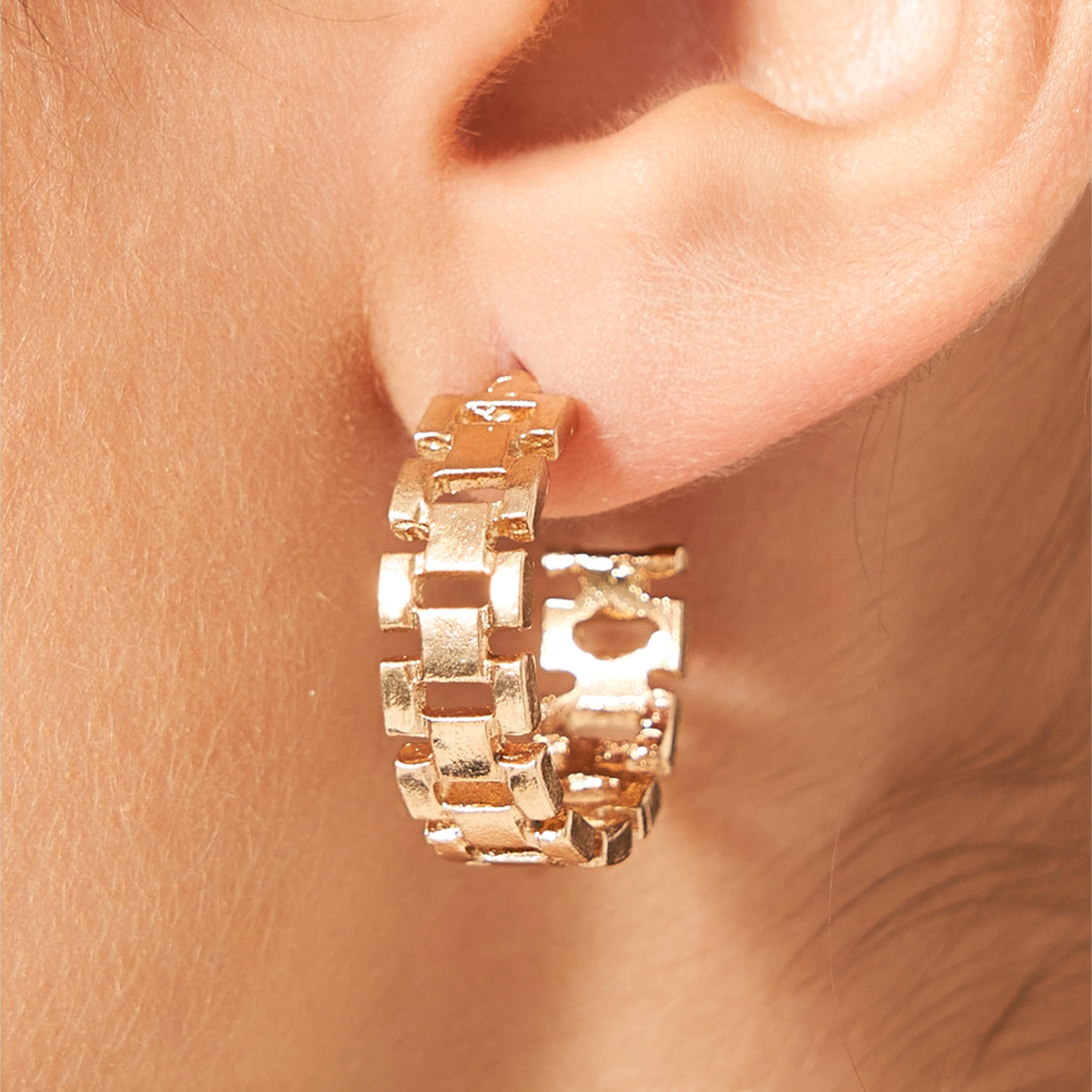 Styli Set of 6 - Textured Hoop Earrings-women-watchesandjewellery-jewellery-earrings-image-2