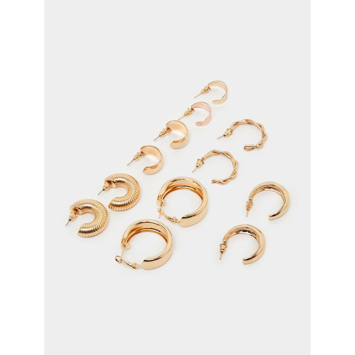 Styli Set of 6 - Plain Hoop Earrings-women-watchesandjewellery-jewellery-earrings-image-3