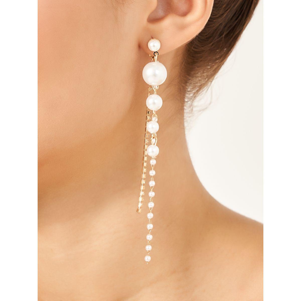 Styli Drop Faux Pearl Earrings-women-watchesandjewellery-jewellery-earrings-image-2