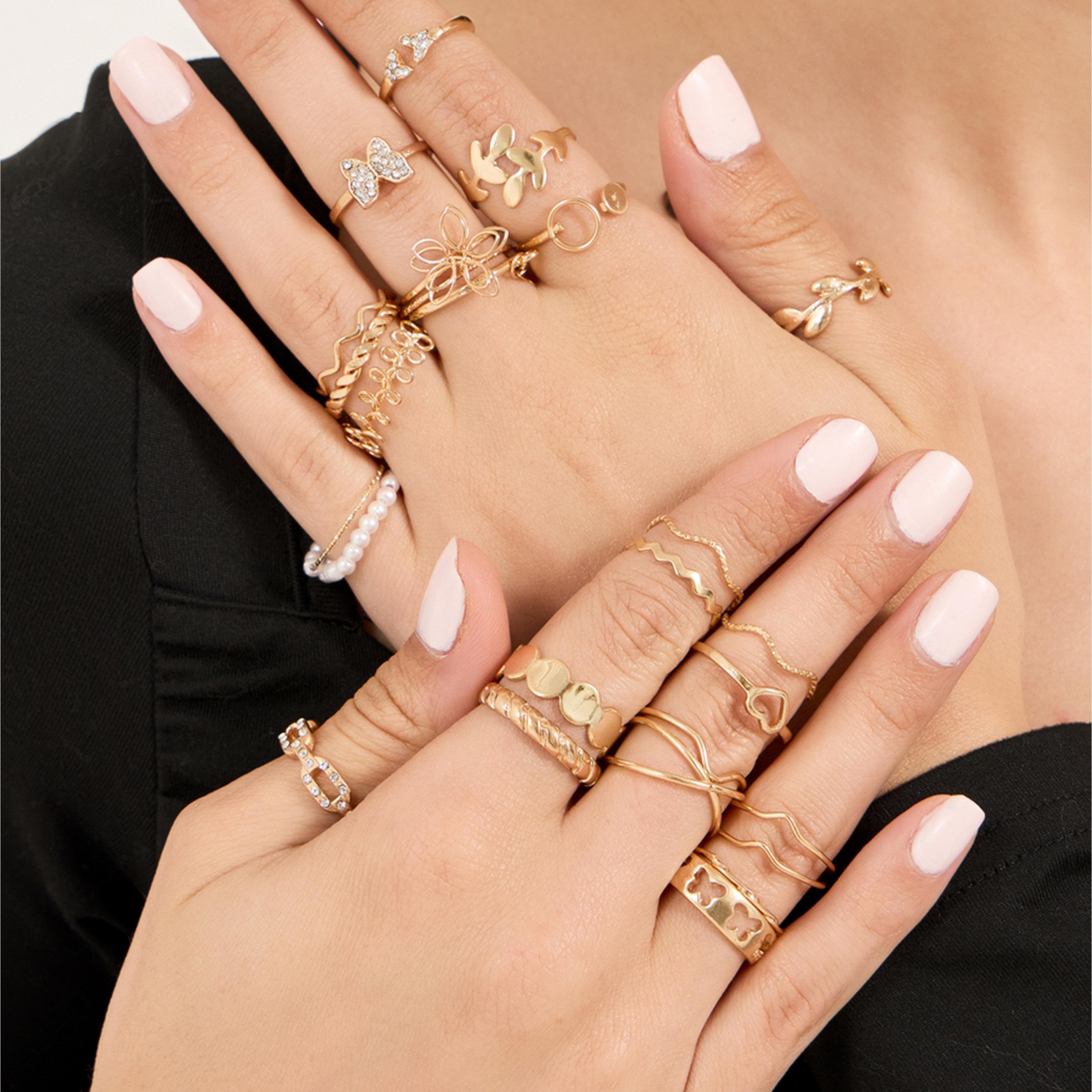Styli Set of 24 - Textured Assorted Rings-women-watchesandjewellery-jewellery-rings-image-1
