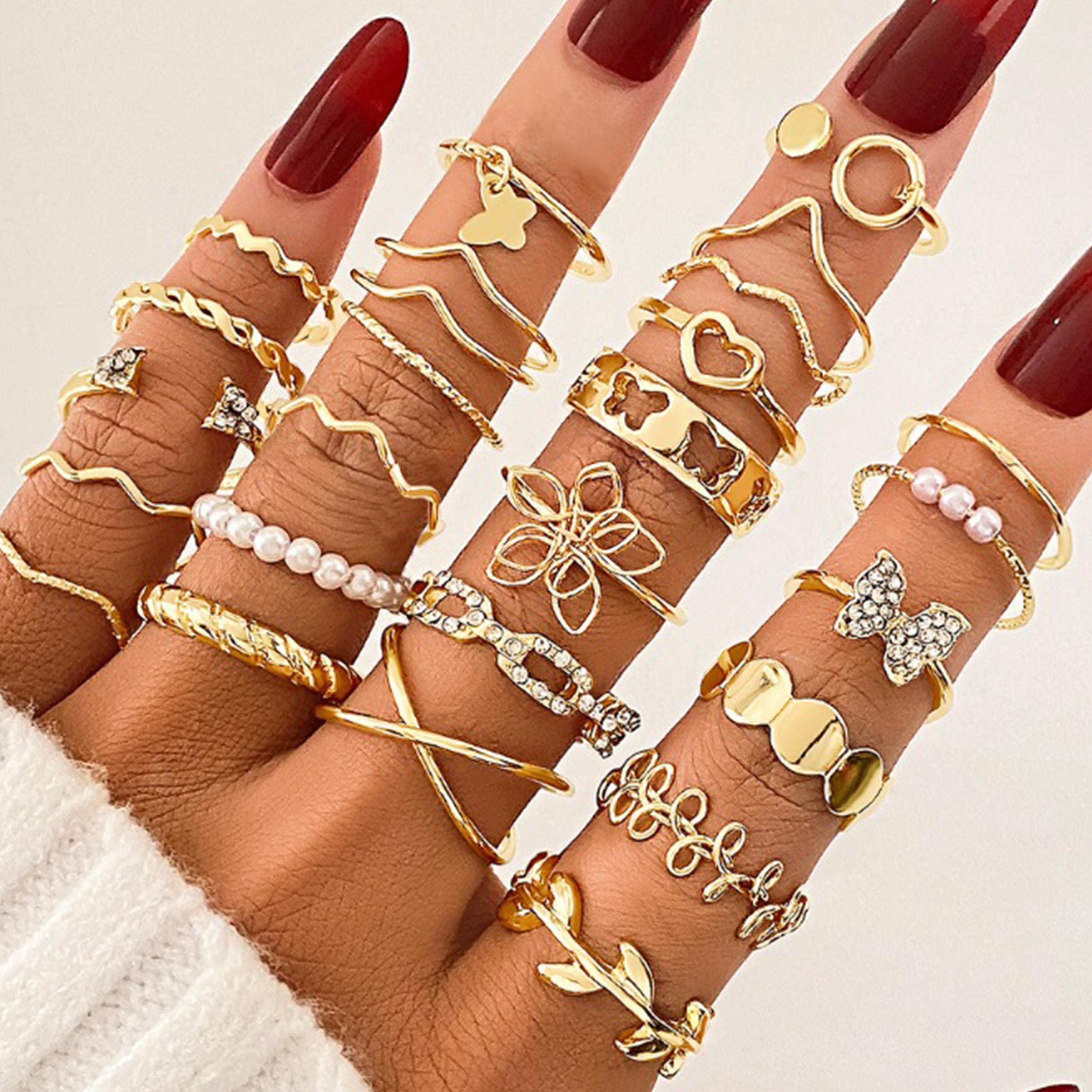 Styli Set of 24 - Textured Assorted Rings-women-watchesandjewellery-jewellery-rings-image-5