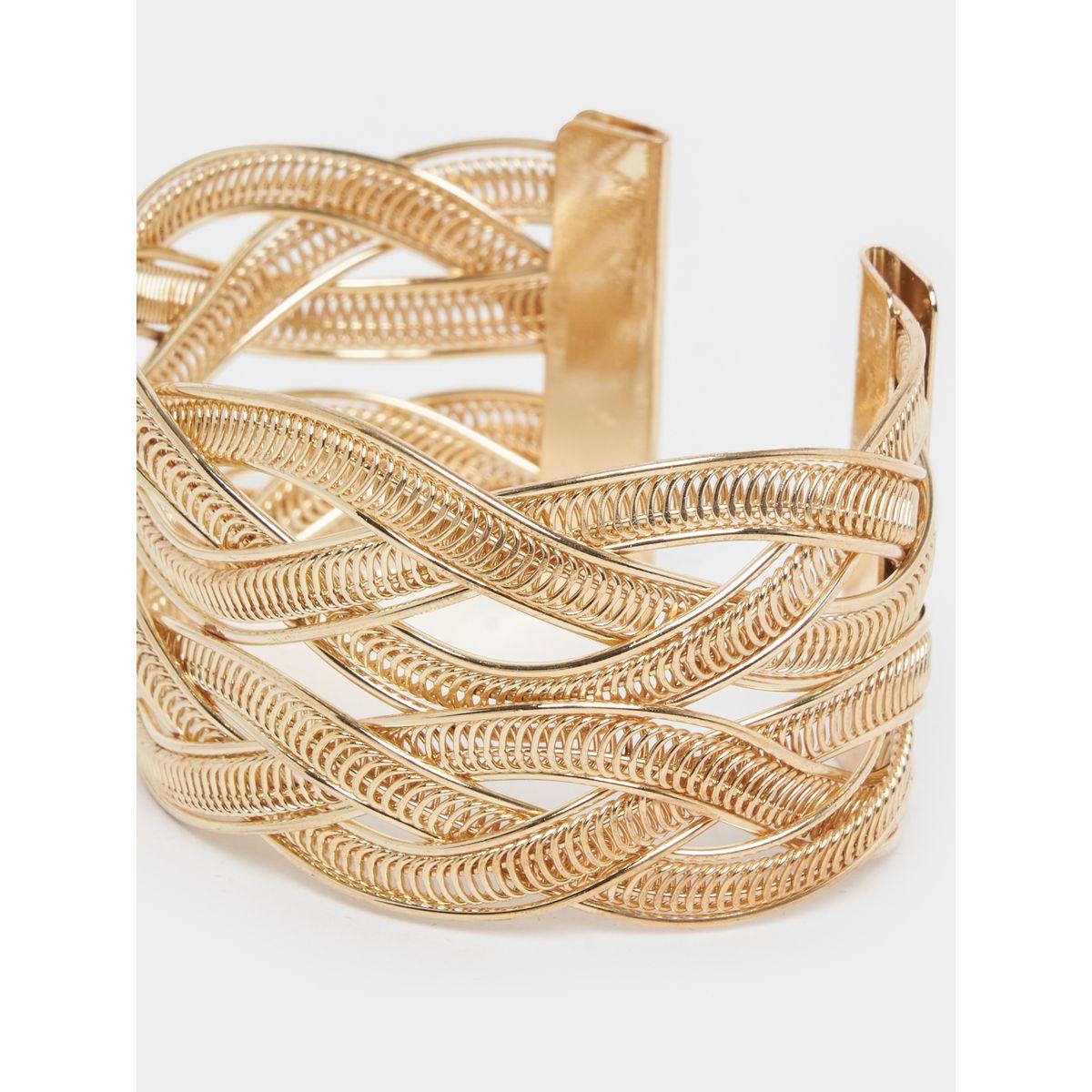 Styli Textured Cuff Bracelets with Cut Out Details-women-watchesandjewellery-jewellery-banglesandbracelets-image-4