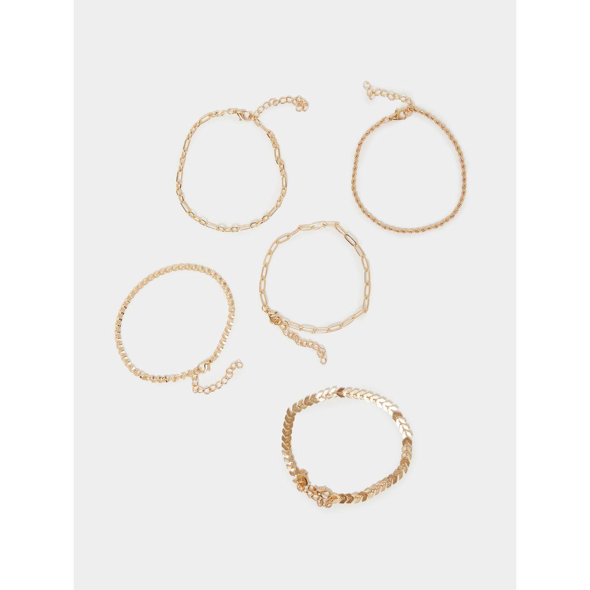 Styli Set of 5 - Assorted Chain Anklet-women-watchesandjewellery-jewellery-anklets-image-1