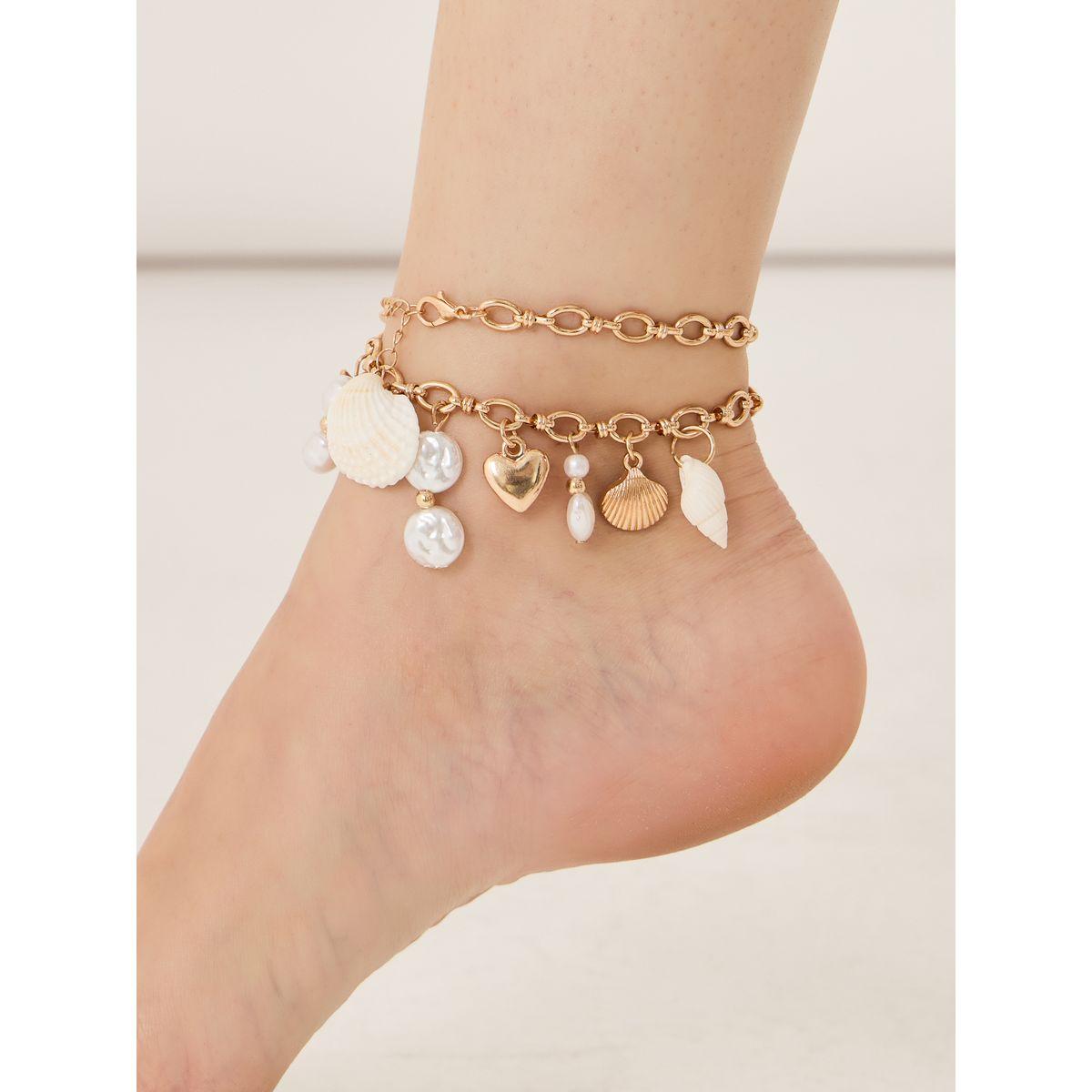 Styli Shell Charm Anklet-women-watchesandjewellery-jewellery-anklets-image-1