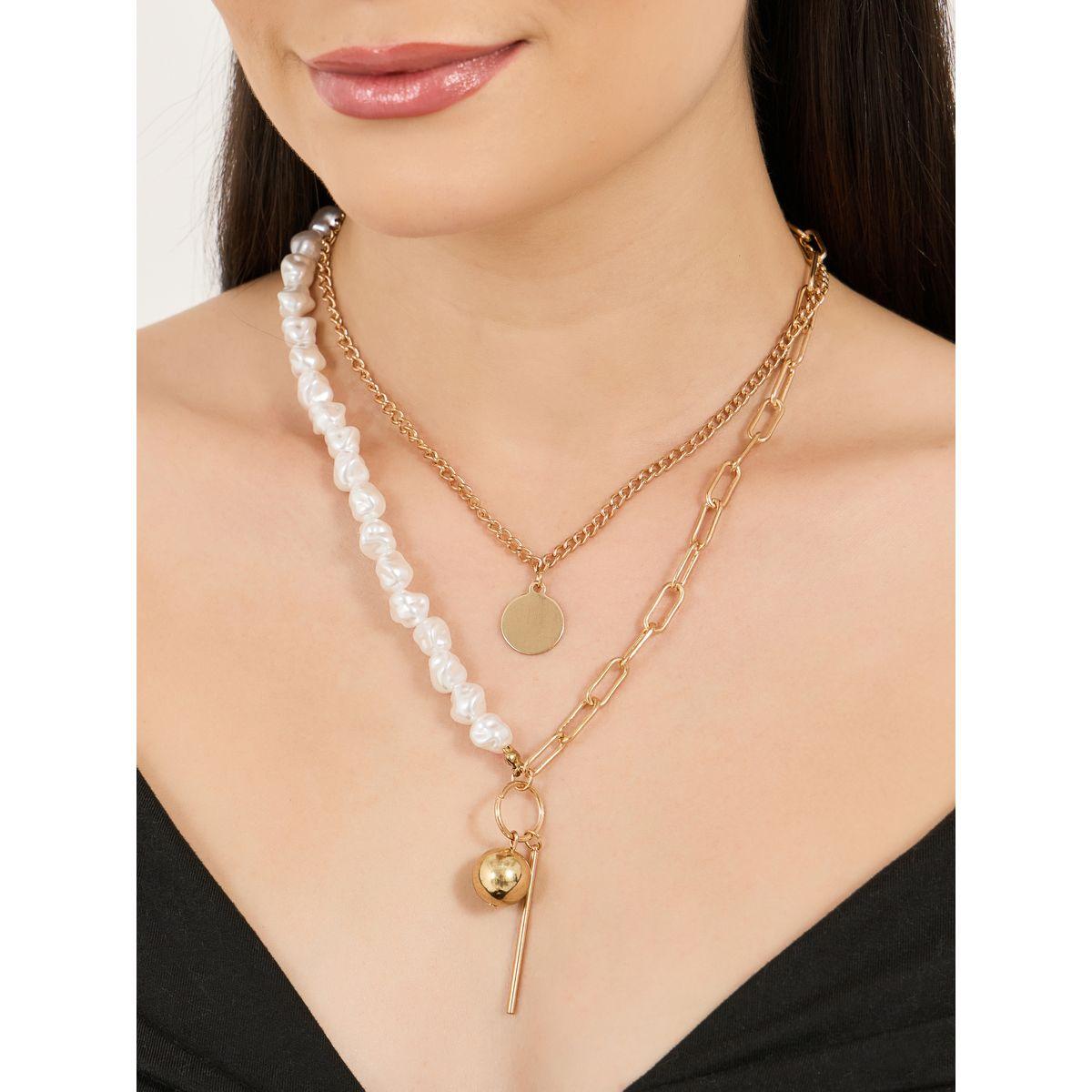 Styli Set of 2 - Faux Pearl Accent Chain Necklace-women-watchesandjewellery-jewellery-necklacesandpendants-image-1