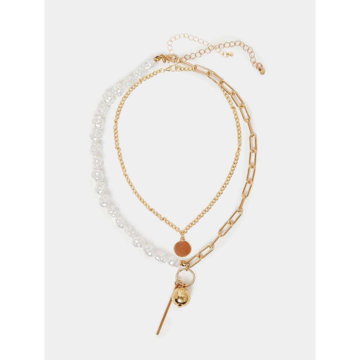 Styli Set of 2 - Faux Pearl Accent Chain Necklace-women-watchesandjewellery-jewellery-necklacesandpendants-image-2