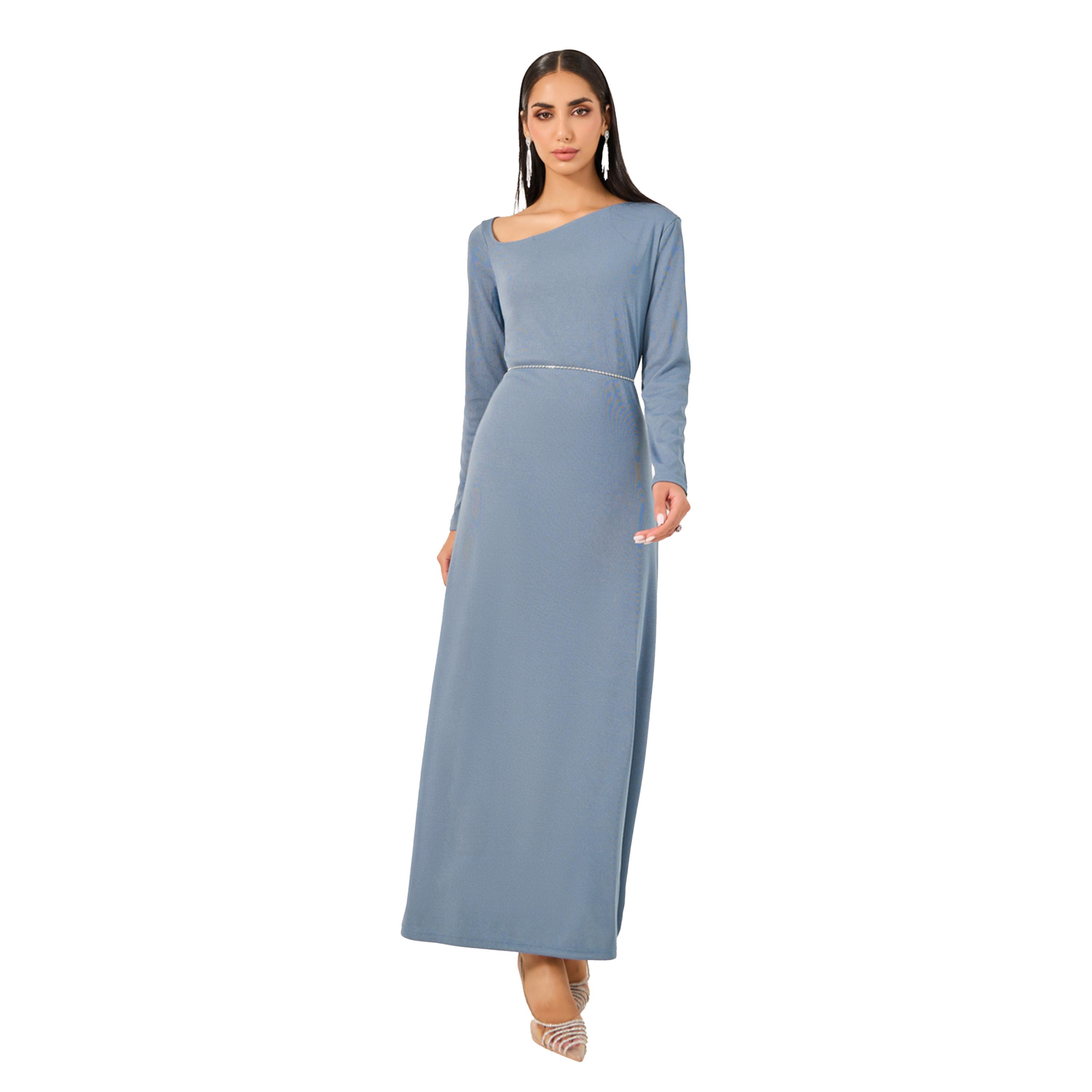 Styli Plain Long Sleeves A-Line Maxi Dress-women-clothing-dresses-image-2