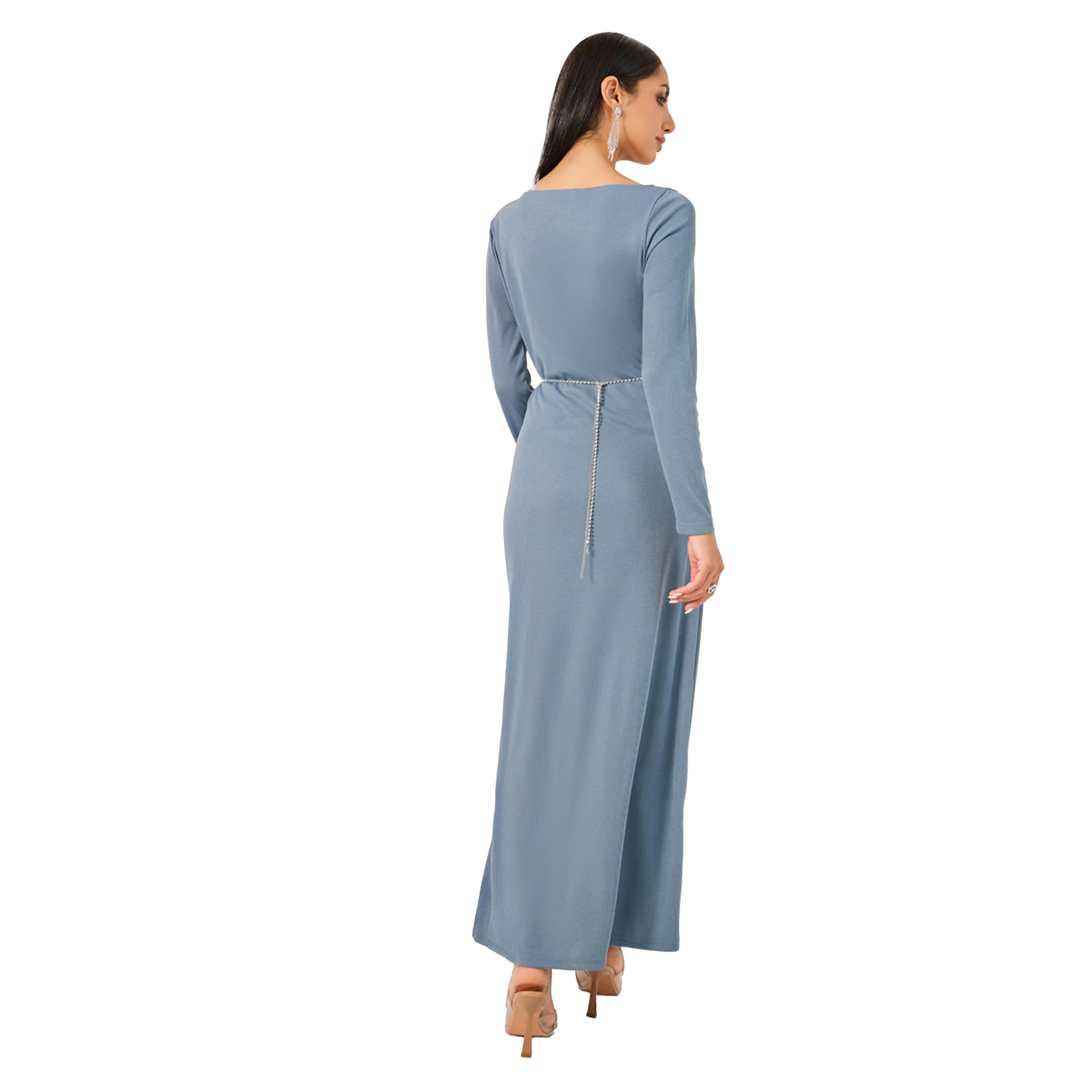 Styli Plain Long Sleeves A-Line Maxi Dress-women-clothing-dresses-image-5