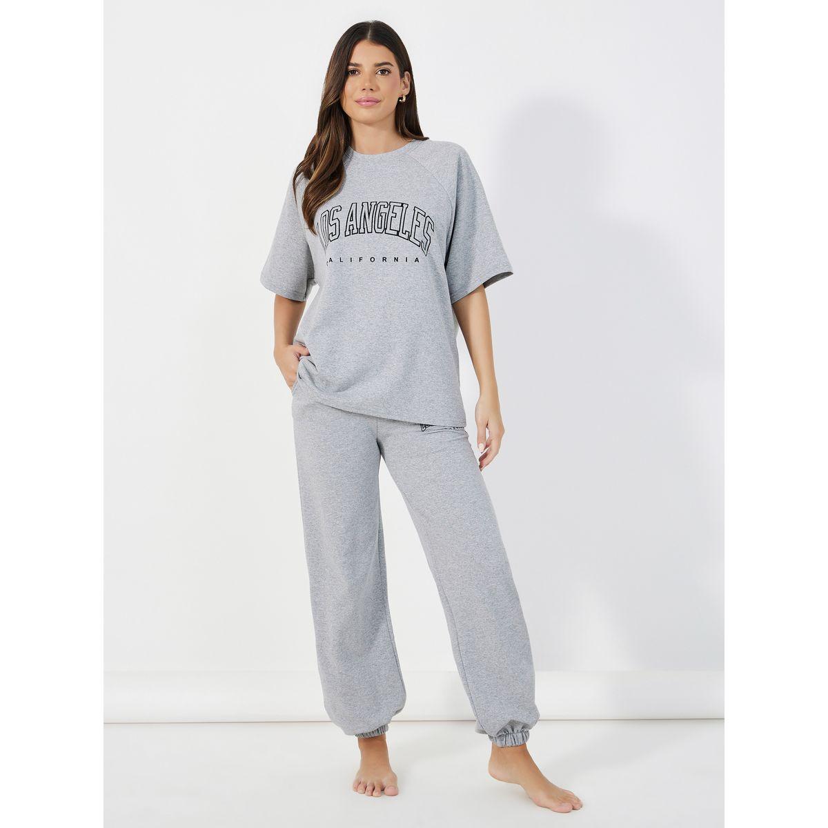 مجموعة من جوغر مع بلوزة بأكمام ريجلان-women-clothing-coordsets-image-2