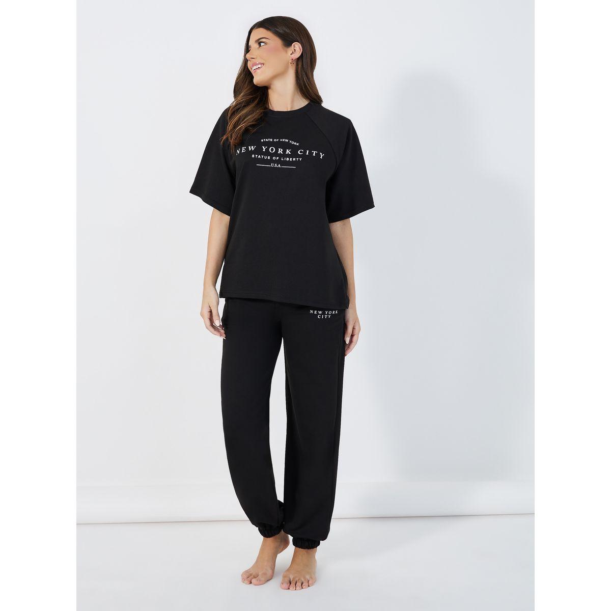 مجموعة من بنطال جوغر مع بلوزة بأكمام ريجلان-women-clothing-coordsets-image-1