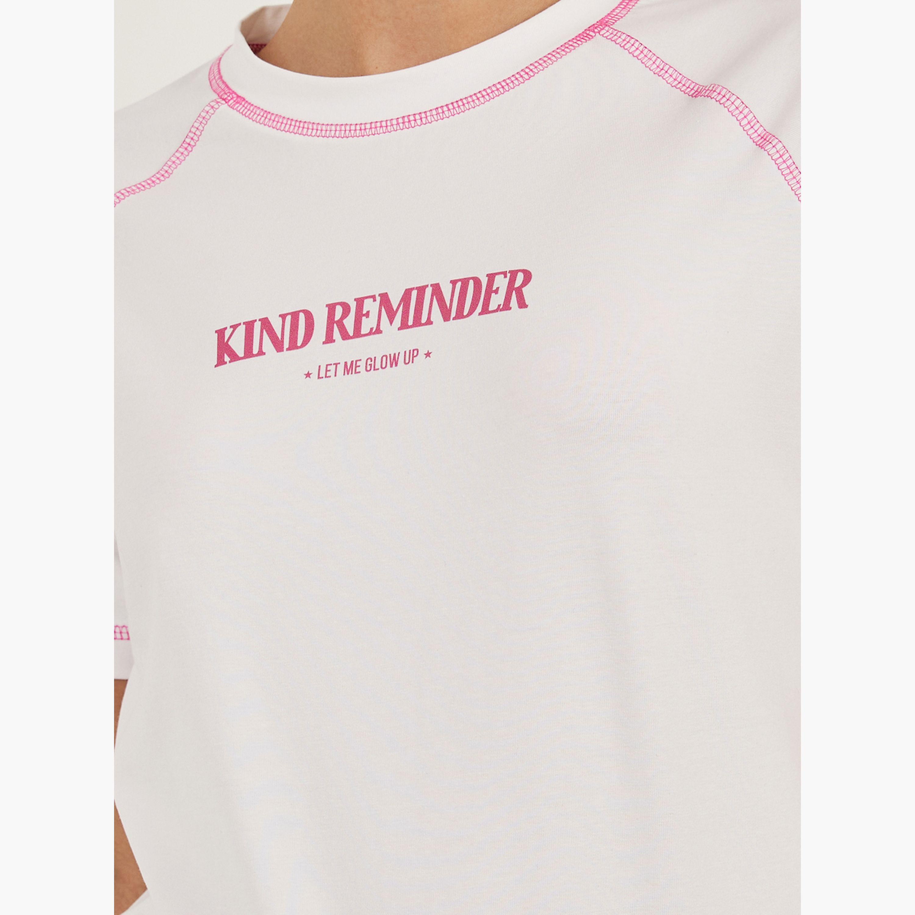 Styli Slogan Print Raglan Sleeves Regular Fit T-Shirt-women-clothing-tshirts-image-4