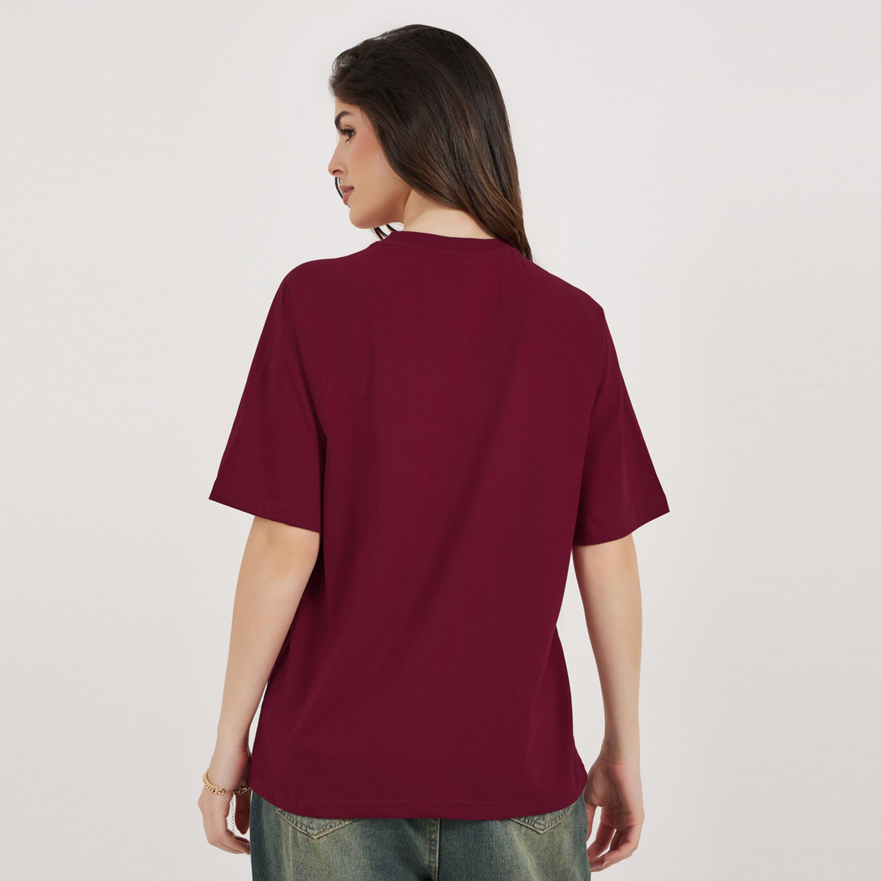 Styli Pretty Slogan Print Raglan Sleeve Oversized T-Shirtâ€‹â€‹-women-clothing-tshirts-image-5
