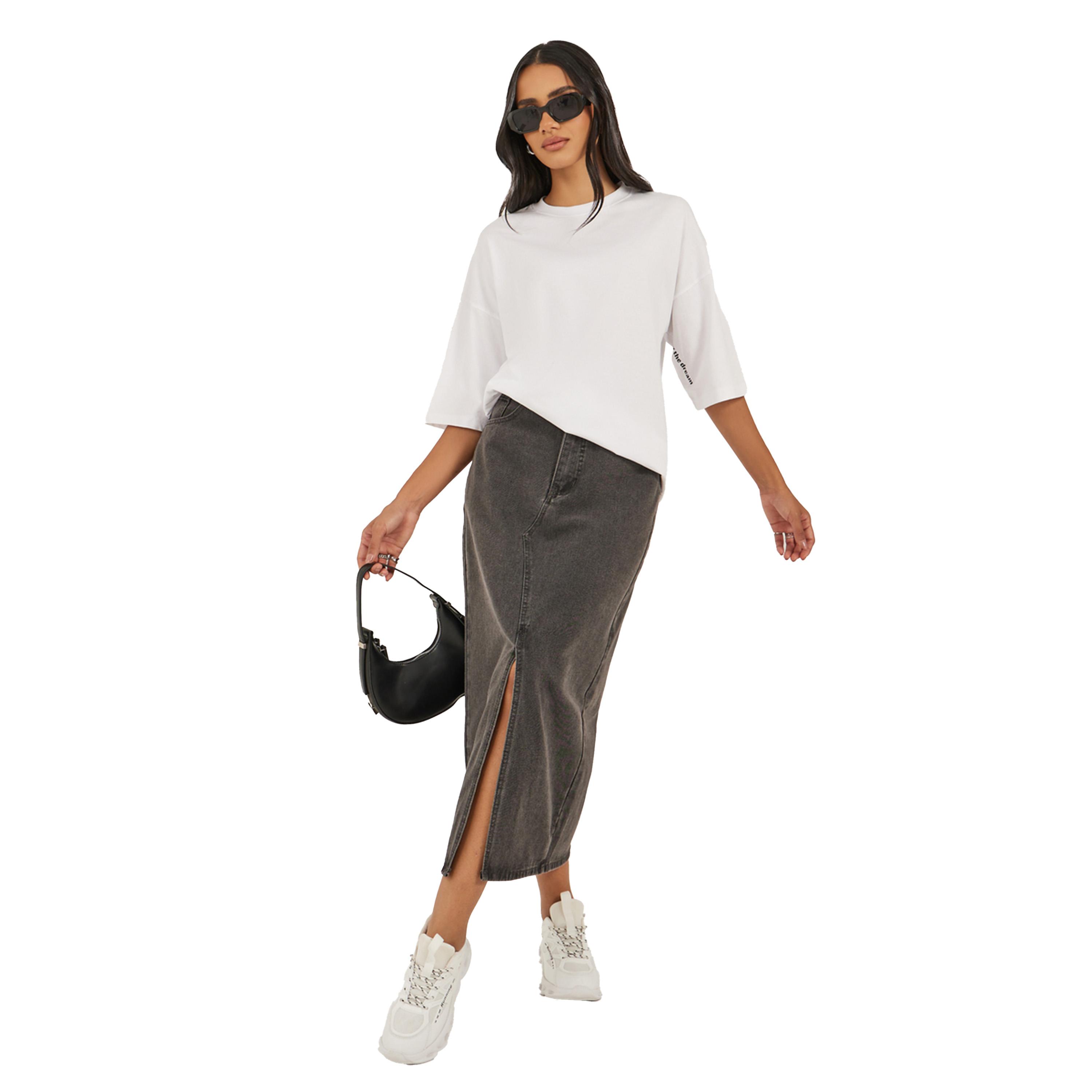 Styli Slogan Print Dropped Shoulder Oversized T-Shirt-women-clothing-tshirts-image-2