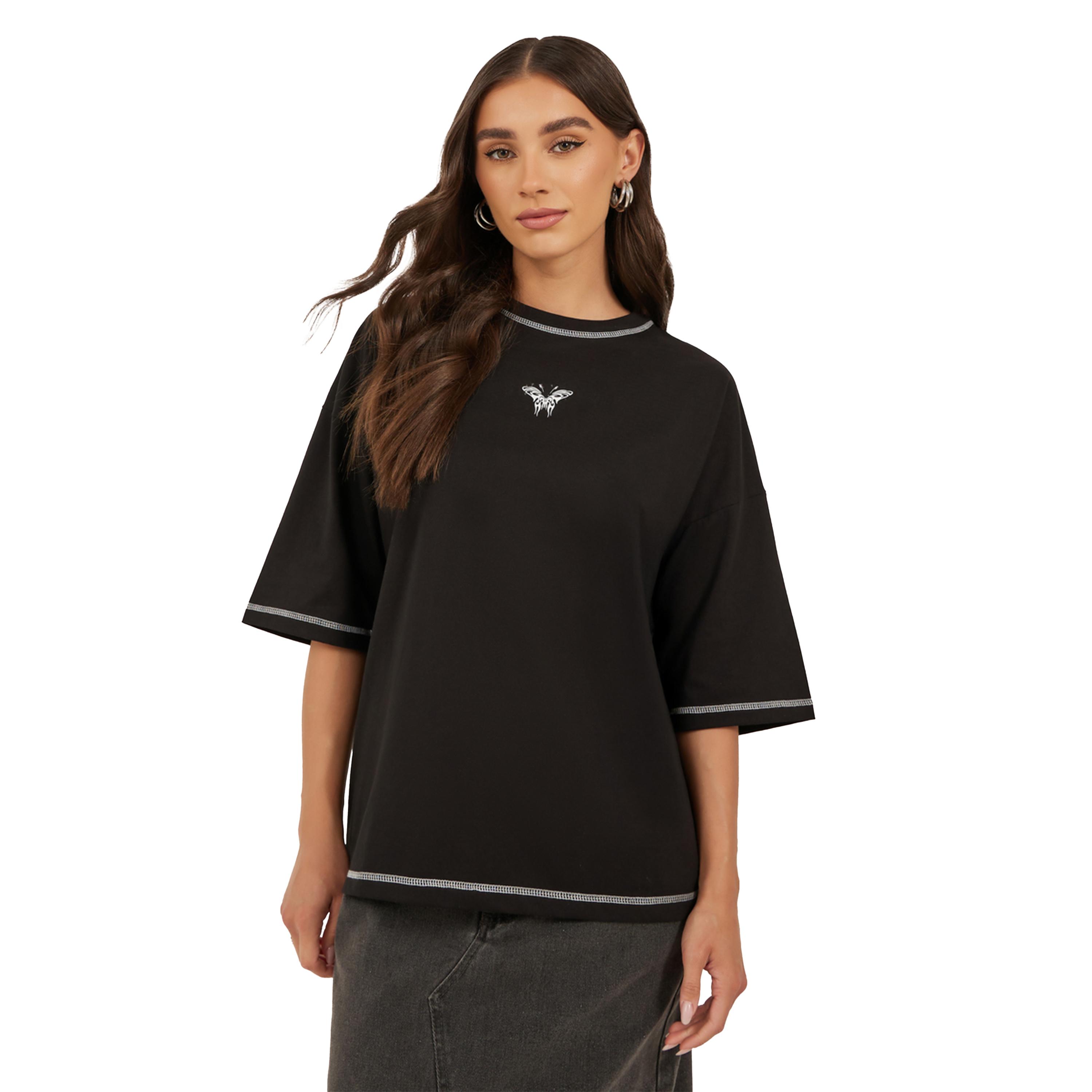 Styli Butterfly Printed Dropped Shoulder Oversized T-Shirt-women-clothing-tshirts-image-1